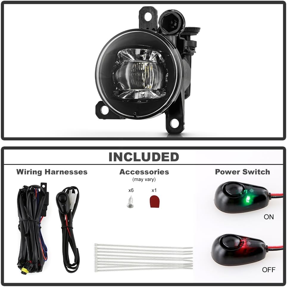 KEEKPO - For 2021 2022 2023 Ford Bronco Sport LED Bumper Fog Lights Driving Lamps w/Switch Pair Replacement Left+Right