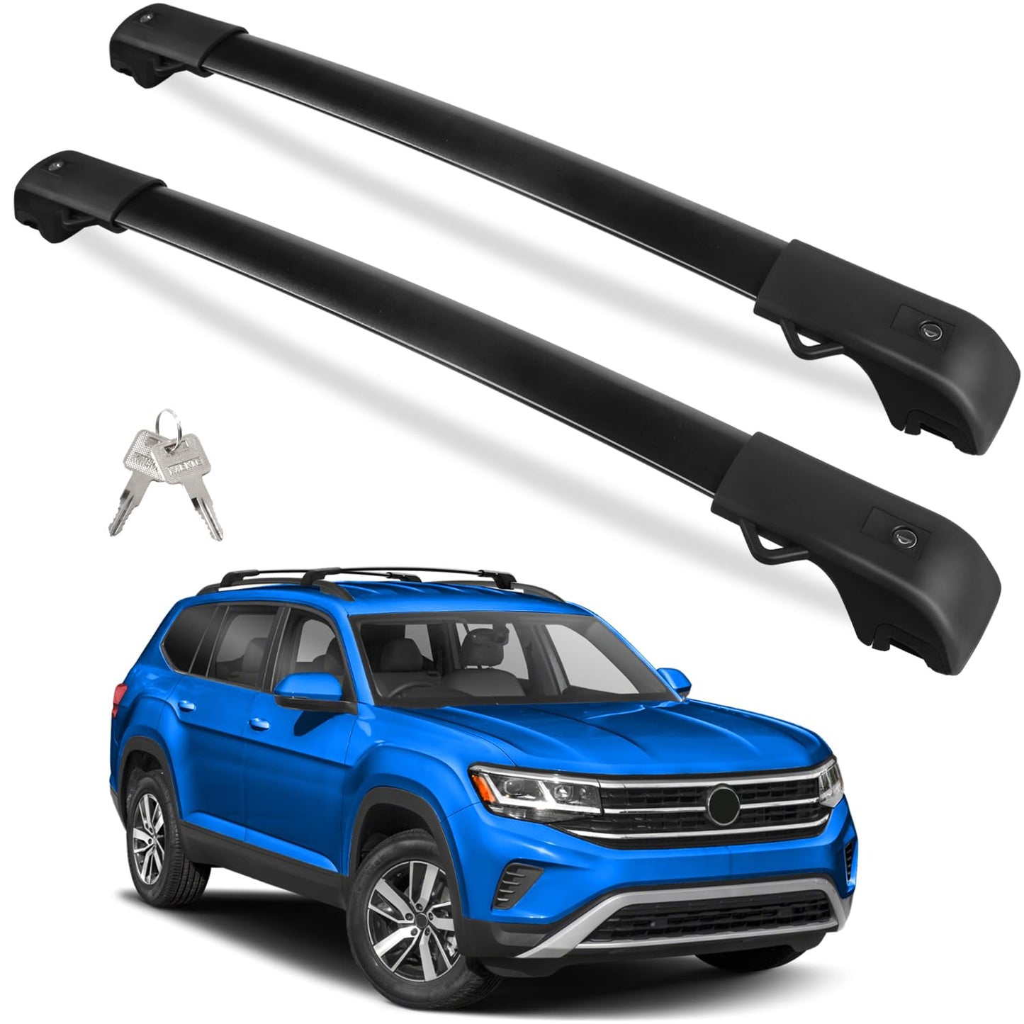 220lbs Roof Rack Cross Bars Compatible with Ford Explorer 2020-2024, Heavy Duty Aluminum Anti-Theft Lockable Metal Lock Roof Rails Crossbars Rooftop Cargo Bars Luggage Racks Carrier - OMOTOR