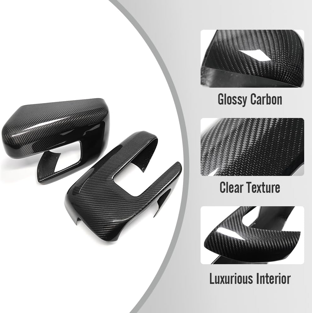 Dry Carbon Fiber Side Mirror Cap Cover for Ford F150 F-150 Raptor R Shelby Lariat Platinum 2021 2022 2023 2024,Sideview Rearview Mirror Overlay