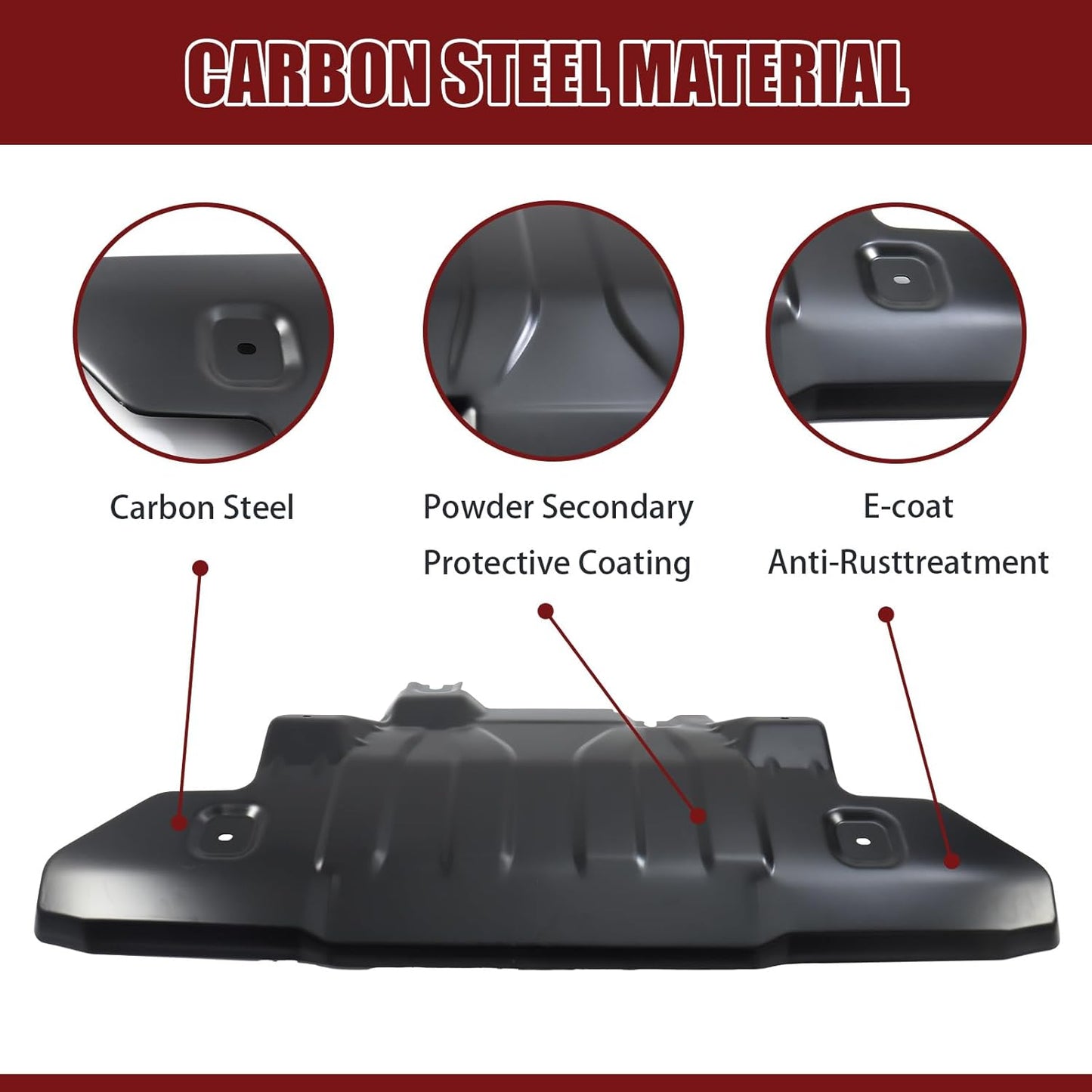 Front Bumper Skid Plate Compatible with 2021 2022 2023 2024 2025 Ford Bronco 2/4 Door Lower Guard Engine Protection Protector Replacement for MB3C-6B629-CB