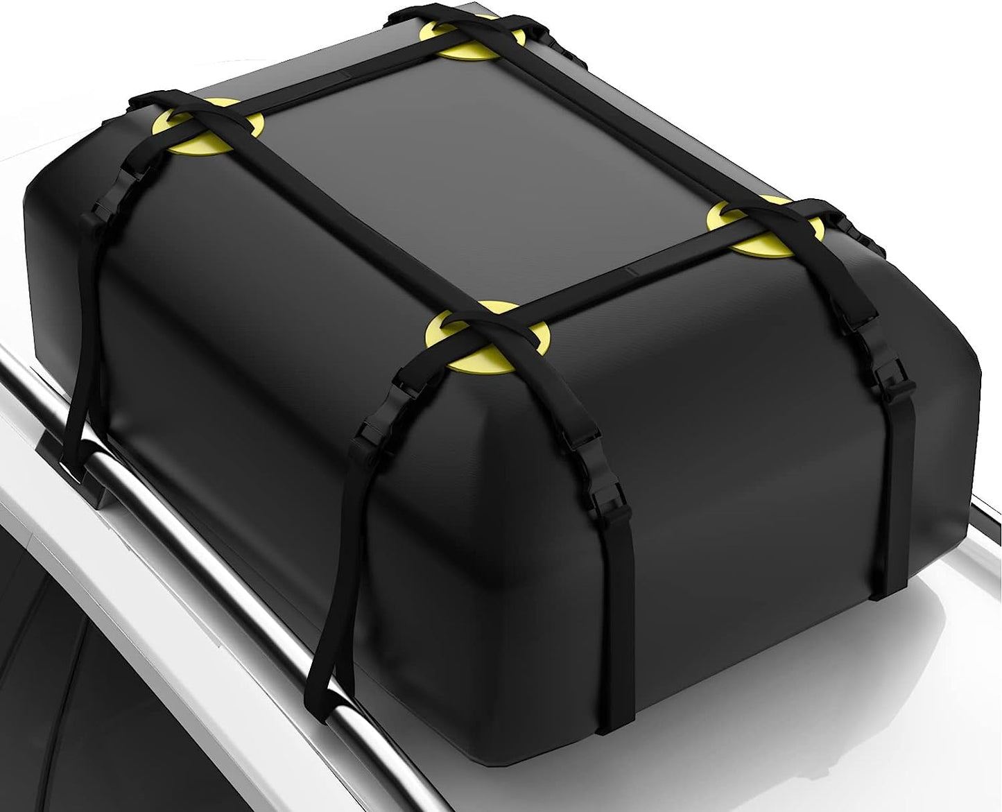 Rooftop Car Cargo Carrier Bag 15 Cubic Feet, Waterproof Car Rooftop Bag with Anti-Slip Mat and 6 Door Hooks, Suitable for All Vehicle with/Without Rack - OMOTOR