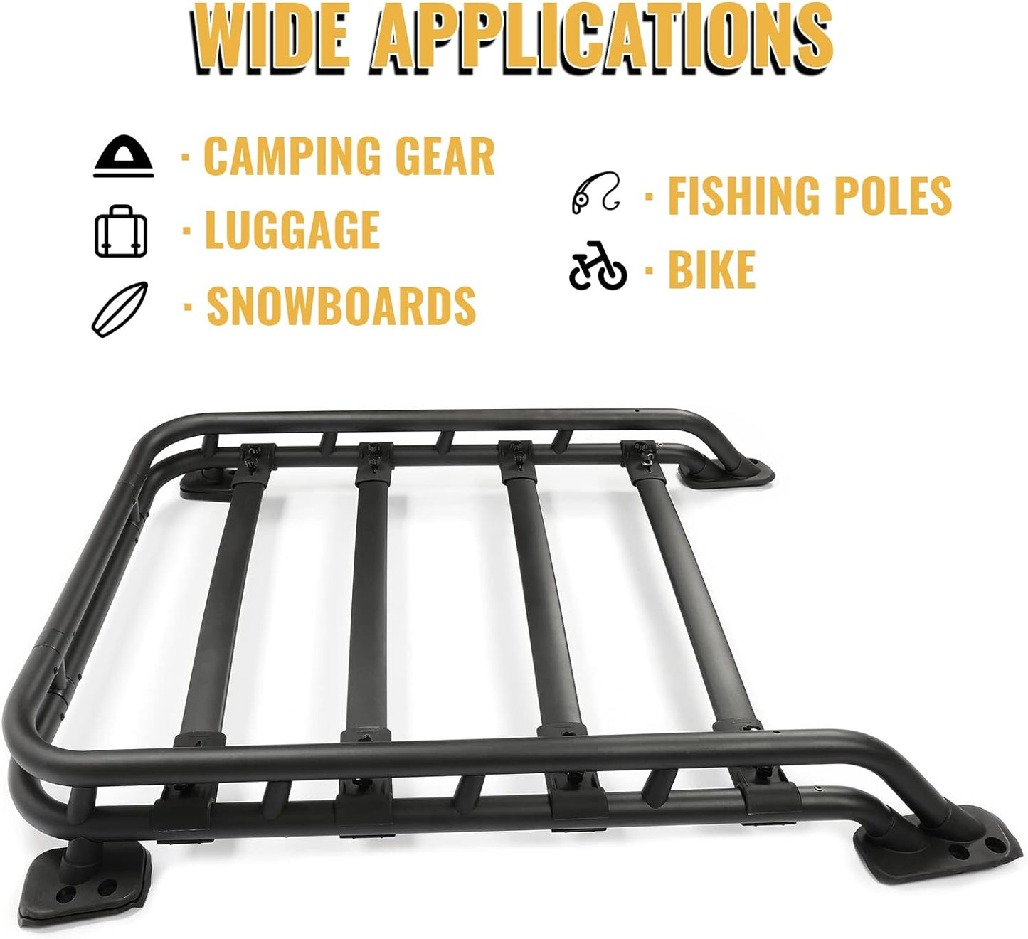 Roof Rack Basket Fit for 2010-2024 Toyota 4Runner Rooftop Luggage Cargo Carrier Extra Bar Replacement - OMOTOR