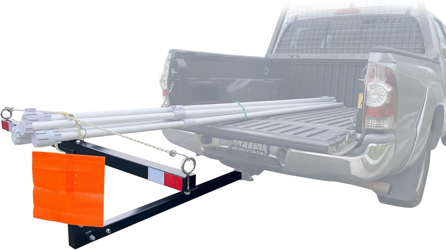 Hitch Mount Pick Up Truck Bed Extender For Ladder, Rack, Canoe, Kayak, Long Pipes and Lumber - OMOTOR