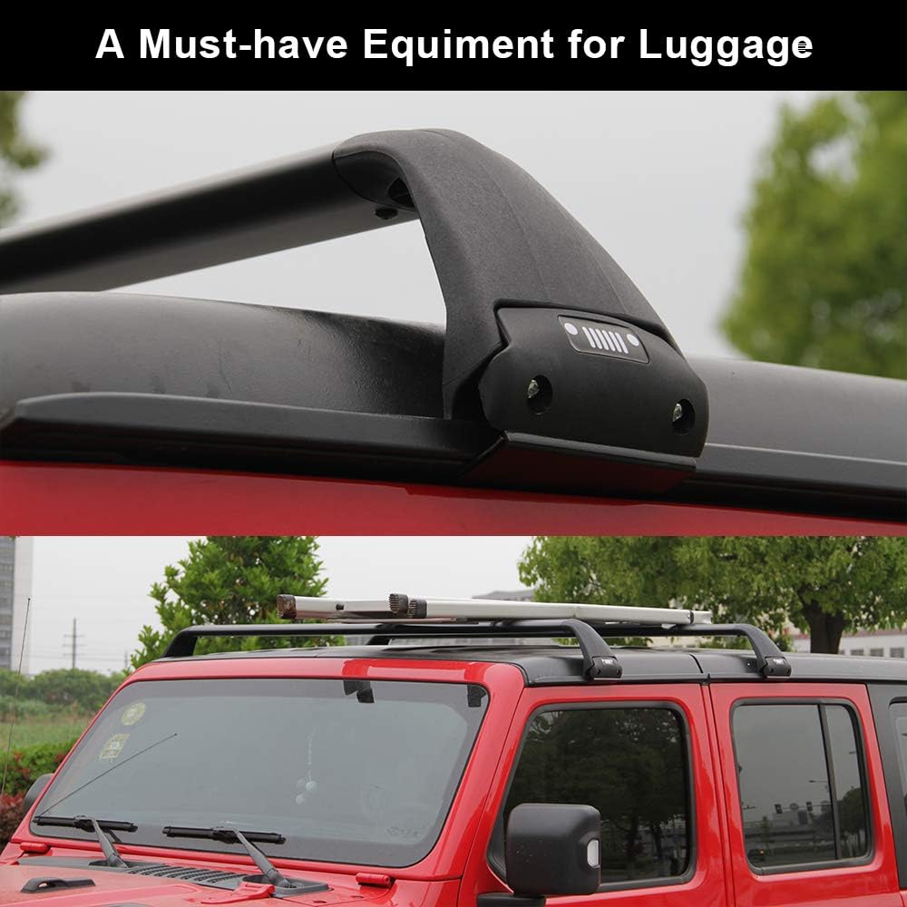 Snailfly Black Luggage Roof Rack Fit for 2007-2025 Jeep Wrangler JK JL Gladiator JT 2&4 Door Cross Bars