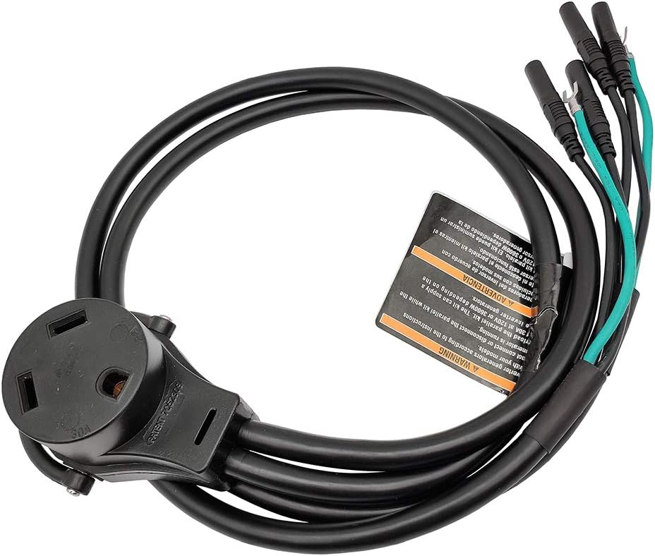 Parkworld 61094 30 Amp Inverter Generator Parallel Cord, Inverter Generator Parallel Kit Terminals with Cable to RV 30A TT-30R Female, 120V, 30A, 3FT (Black)