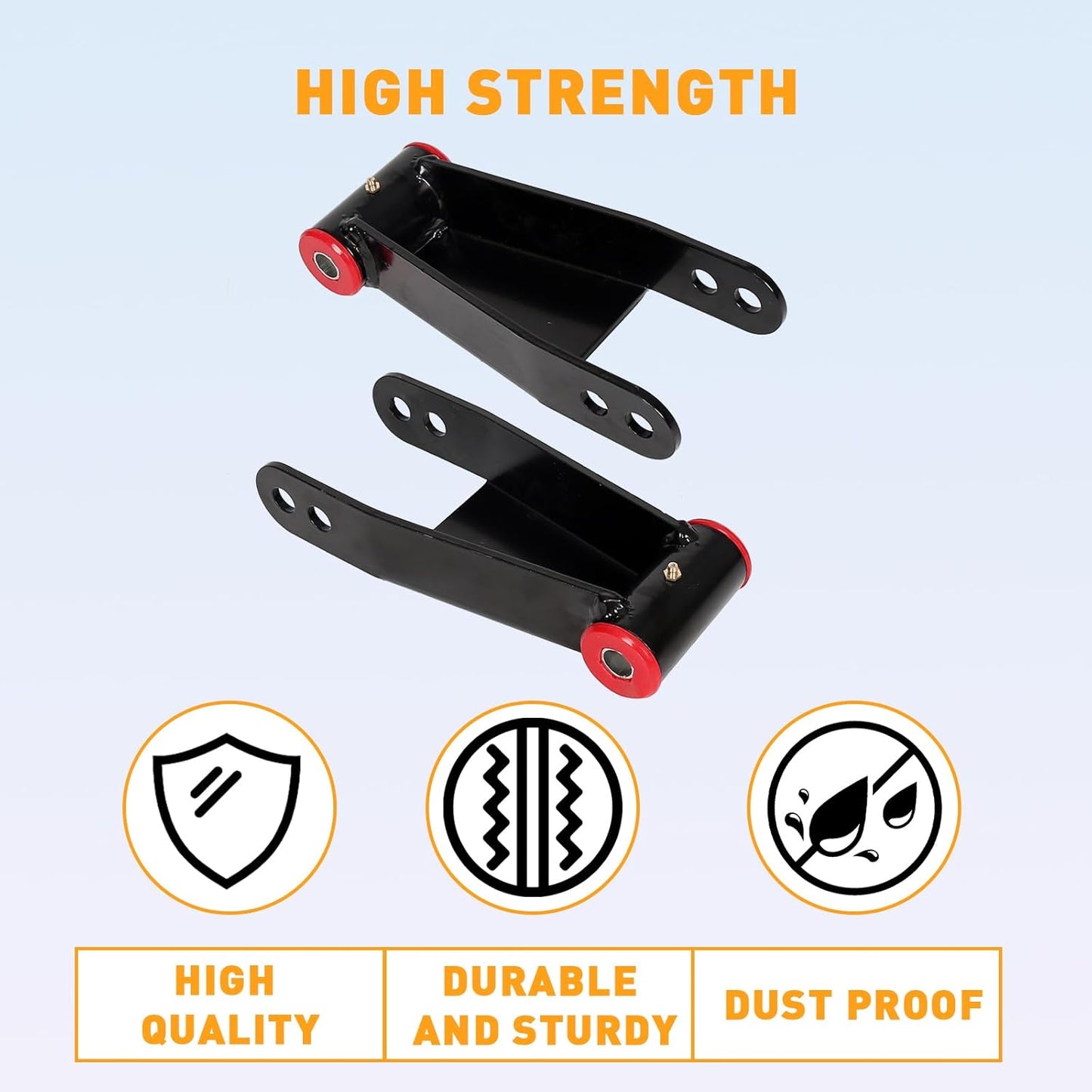 ECOTRIC 2"-3" Lowering Drop Shackles Rear Compatible With 2004-2014 Ford F150 F-150 Rear leveling shackles Adjustable 2" to 3" Leveling kit 2wd Black