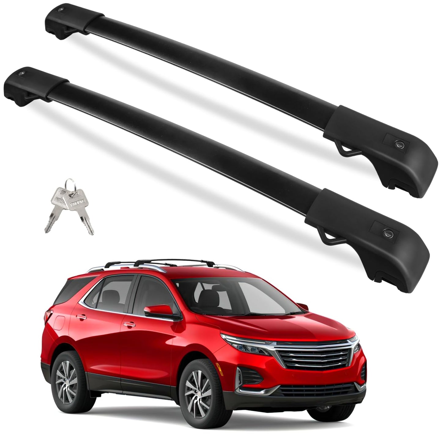 220lbs Roof Rack Cross Bars Compatible with Ford Explorer 2020-2024, Heavy Duty Aluminum Anti-Theft Lockable Metal Lock Roof Rails Crossbars Rooftop Cargo Bars Luggage Racks Carrier - OMOTOR