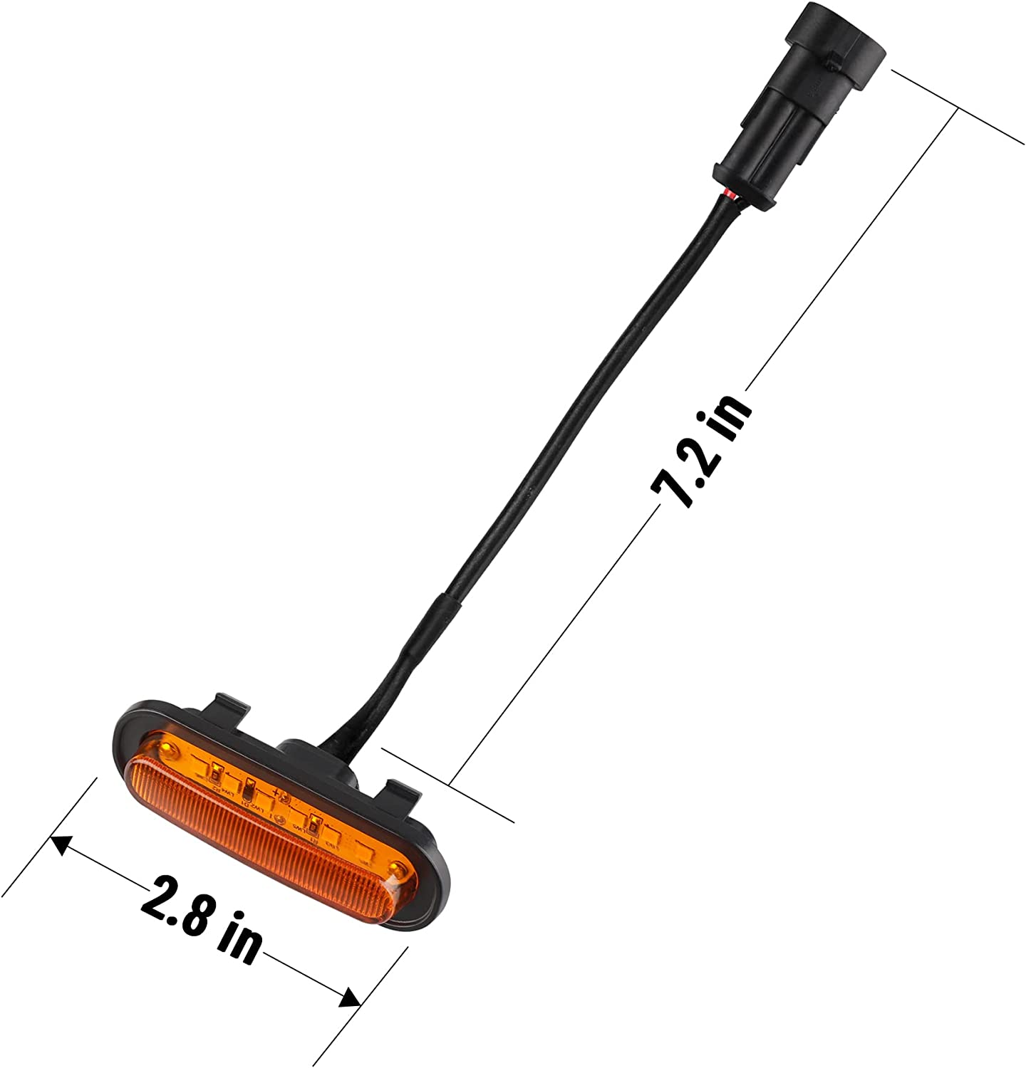 5 PCS Led Amber Grill Lights with Fuse Compatible with Ford Bronco 2021 2022 2023 Grille - OMOTOR