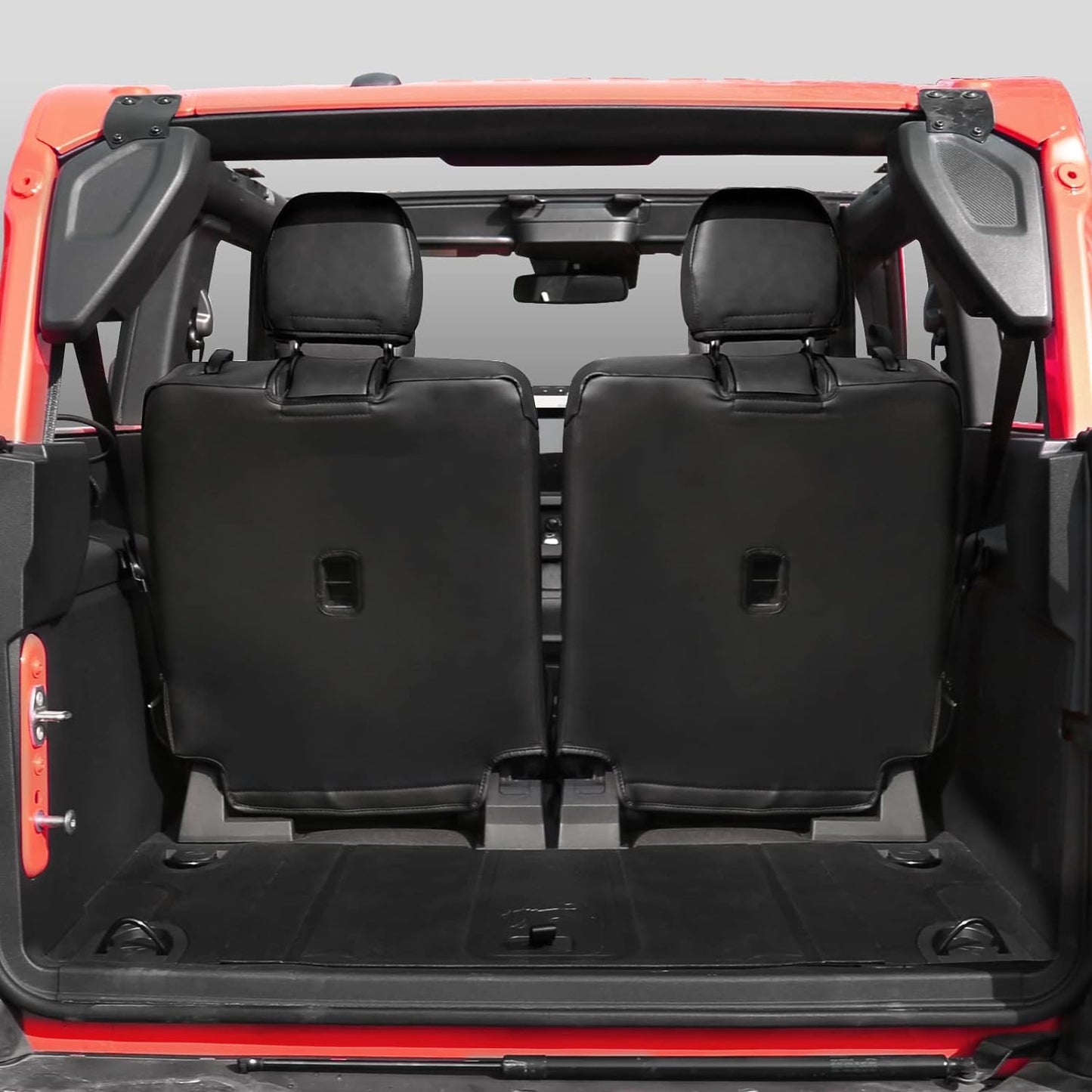 Seat Covers Protector with Backrest and Armrest for Ford Bronco Accessories 2021 2022 2023 2024 4-Door Full Set PU Leather Interior Covers (Black) - OMOTOR