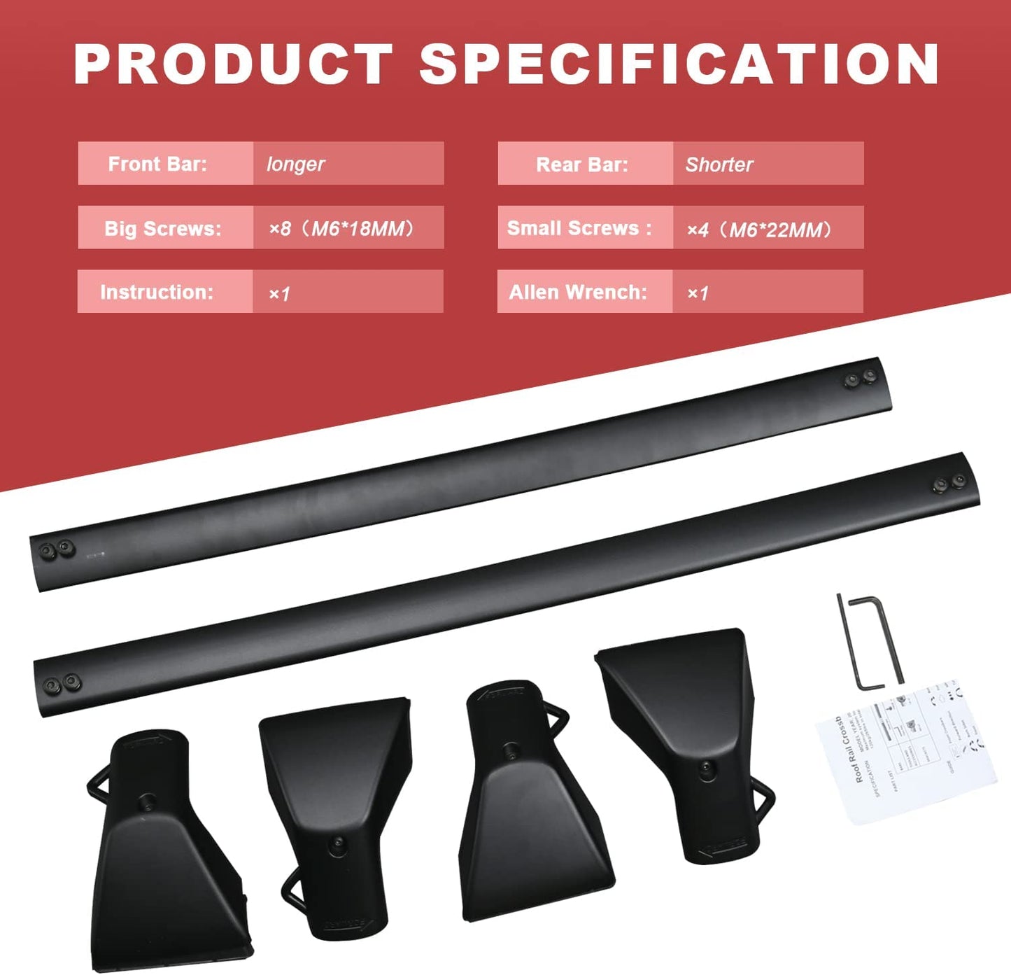 Heavy Duty 265lbs Roof Racks Cross Bars for Ford Bronco Sport Base 2021-2023 - OMOTOR