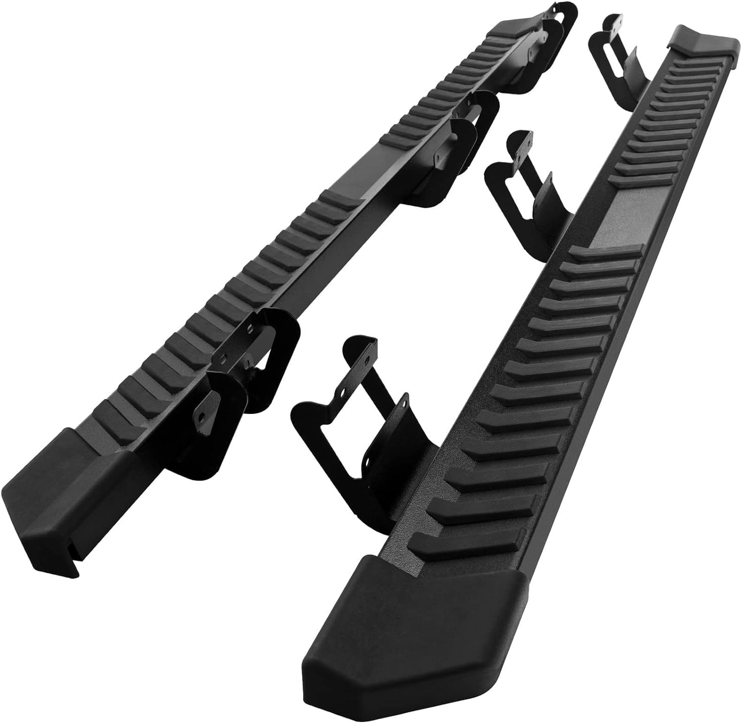 Pair Running Board Nerf Bar Compatible with 15-23 Ford F150 Superduty Crew Cab(4 Full Size Doors) Rocker Slider Side Steps,Width 6 Inches V Style.with OE Style Brackets - OMOTOR