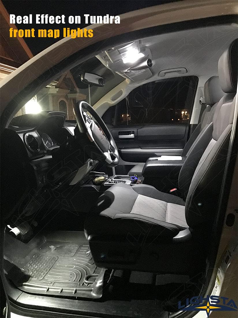 18PCS Super Bright White Interior LED Light Kit Package for 2007-2021 Toyota Tundra + Cargo Lights + License Plate Lights and Install Tool