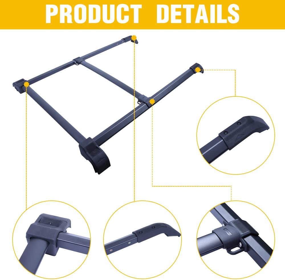 4PCS Roof Rack Rails Cross Bars Kit Fit for Ford Bronco Hard TOP 2Door & 4Door 2021 2022 2023 - OMOTOR