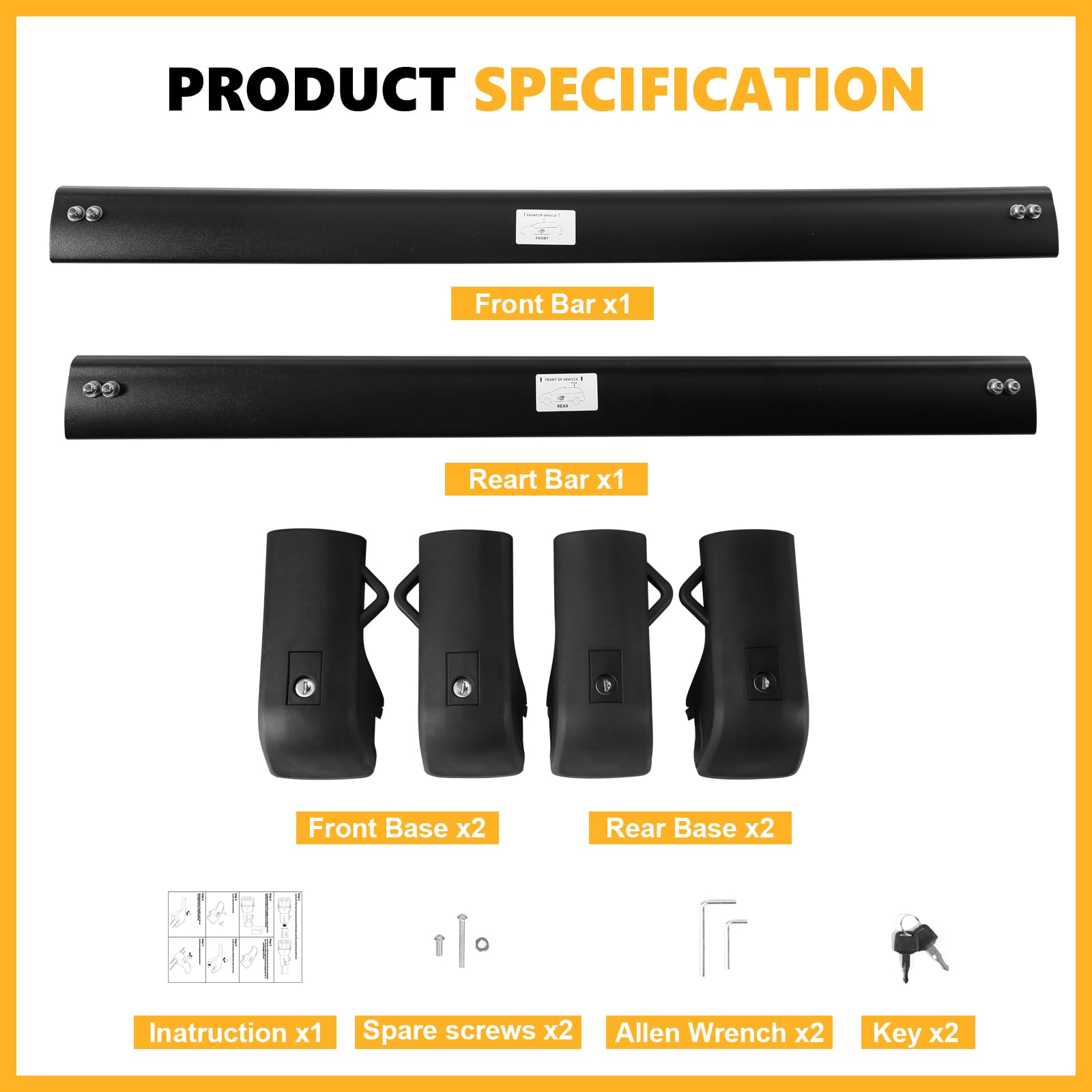 220lbs Roof Rack Cross Bars Compatible with Ford Explorer 2020-2024, Heavy Duty Aluminum Anti-Theft Lockable Metal Lock Roof Rails Crossbars Rooftop Cargo Bars Luggage Racks Carrier - OMOTOR