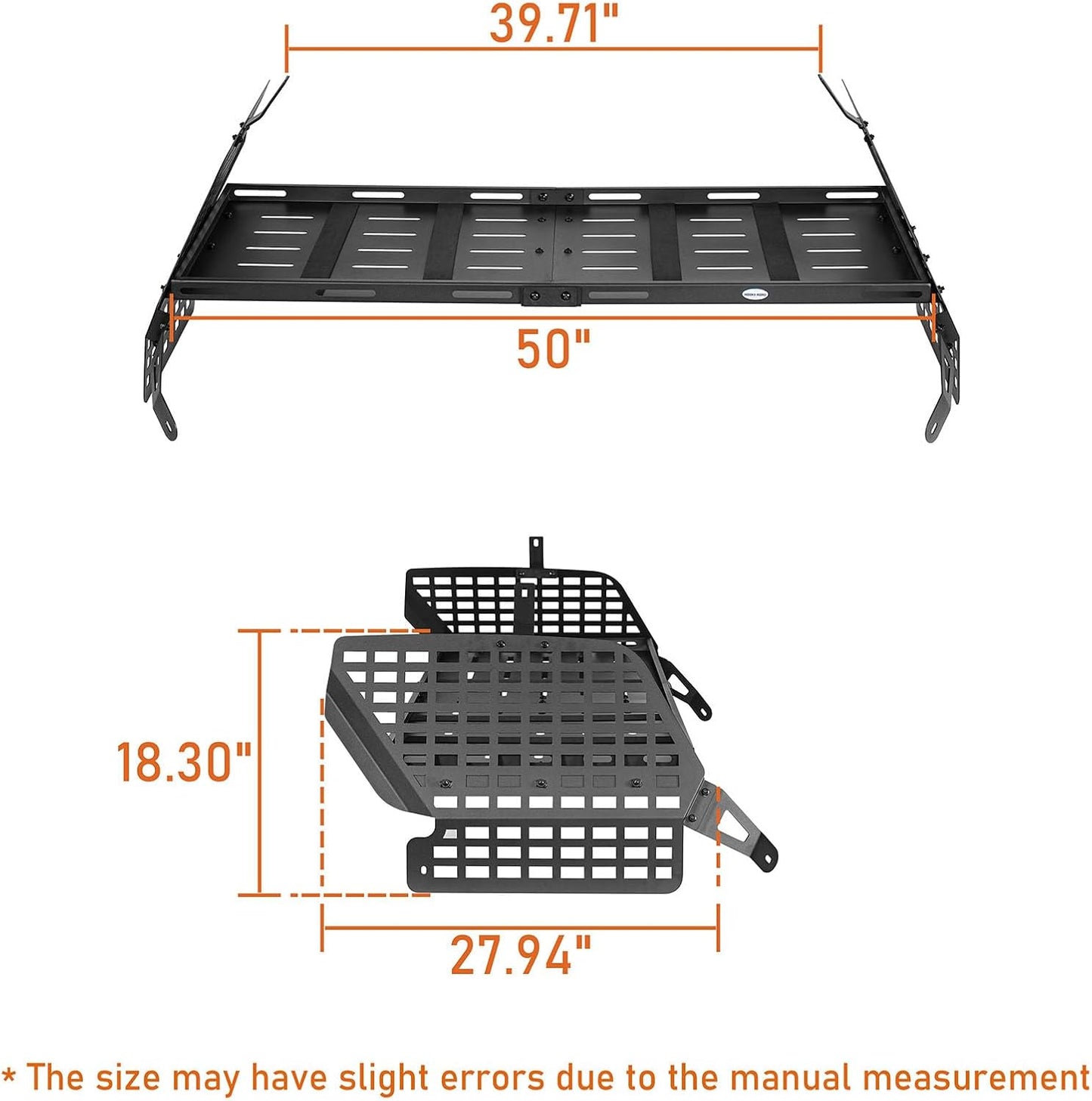 u-Box 4Runner Rear Trunk Cargo Rack + Window Molle Panel Kit Interior Storage Basket for 2010-2024 Toyota 4Runner 5-Seater & 7-Seater - Lightweight Steel Tray Organizer