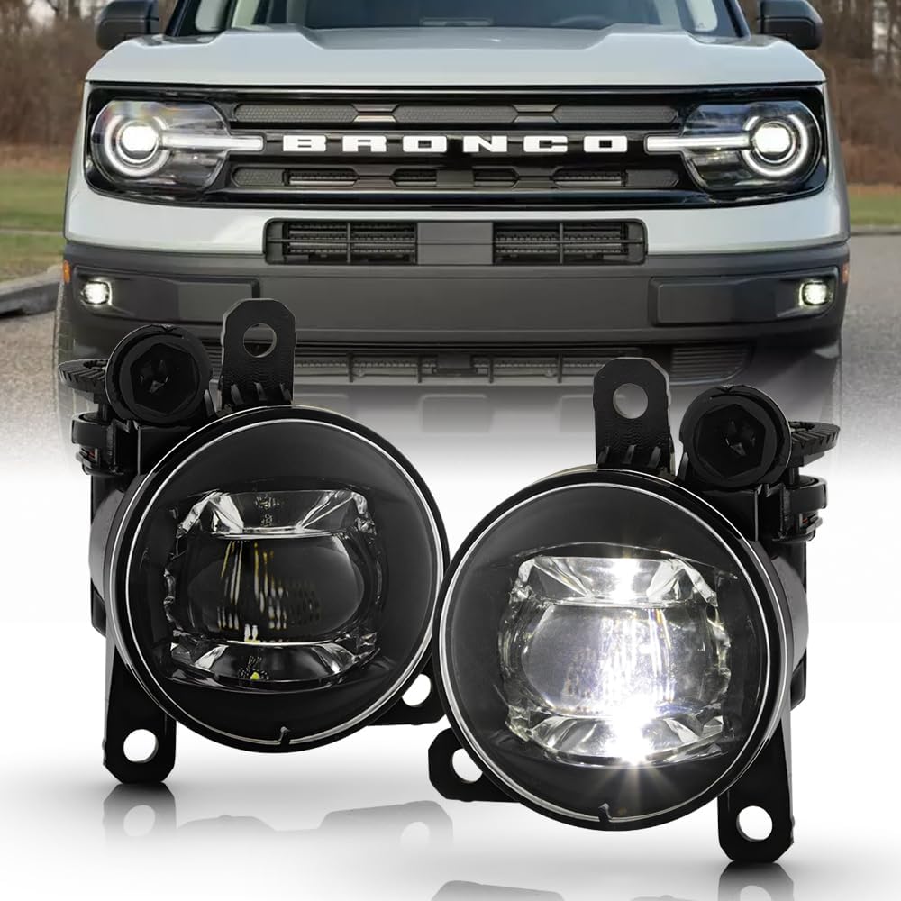 KEEKPO - For 2021 2022 2023 Ford Bronco Sport LED Bumper Fog Lights Driving Lamps w/Switch Pair Replacement Left+Right