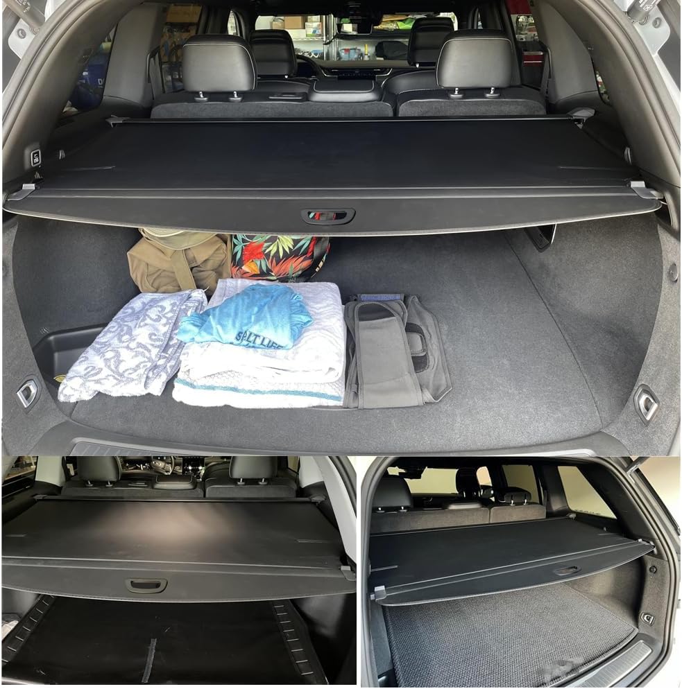 Compatible with All-New 2024-2022 Jeep Grand Cherokee(2 Row; WL) 4XE Rear Cargo Security Shade Cover Privacy Screen Retractable Rear Storage Tonneau Cargo Cover Luggage Security Shield Shade - OMOTOR
