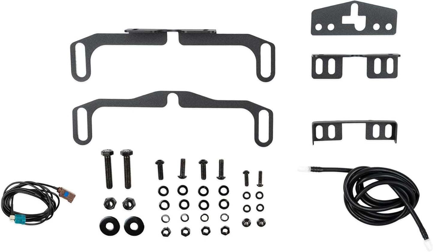 Front Camera Relocation Bracket for 2021-2024 Ford Bronco | Corrects 360 View with Winch Bumper | Includes Extended Camera Optical Cable & Spray Hose | Adjustable for Different Setups | DV8 Offroad