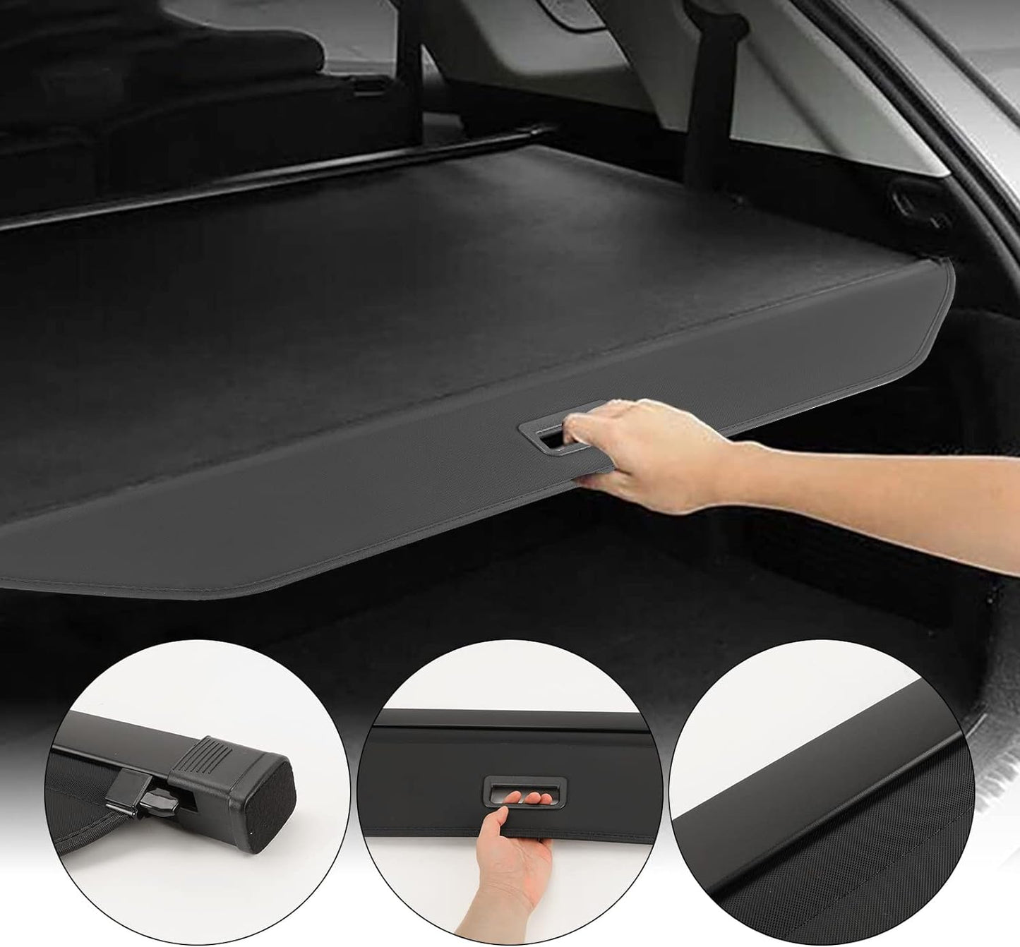 Cargo Cover Compatible with 2010-2023 Toyota 4Runner - Retractable Rear Luggage Trunk Security Covers Protector Anti Theft Shield Shade - OMOTOR