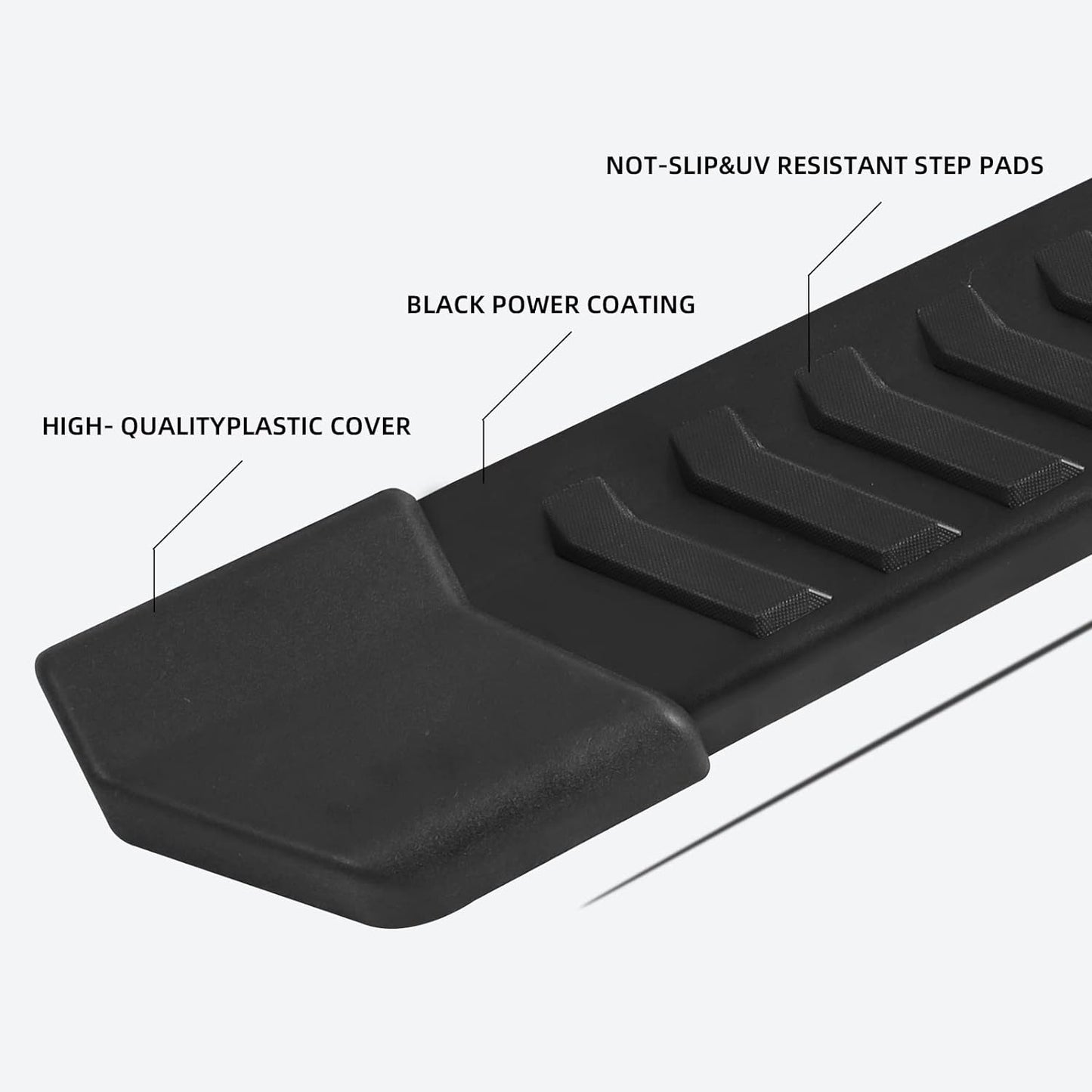 Pair Running Board Nerf Bar Compatible with 15-23 Ford F150 Superduty Crew Cab(4 Full Size Doors) Rocker Slider Side Steps,Width 6 Inches V Style.with OE Style Brackets - OMOTOR