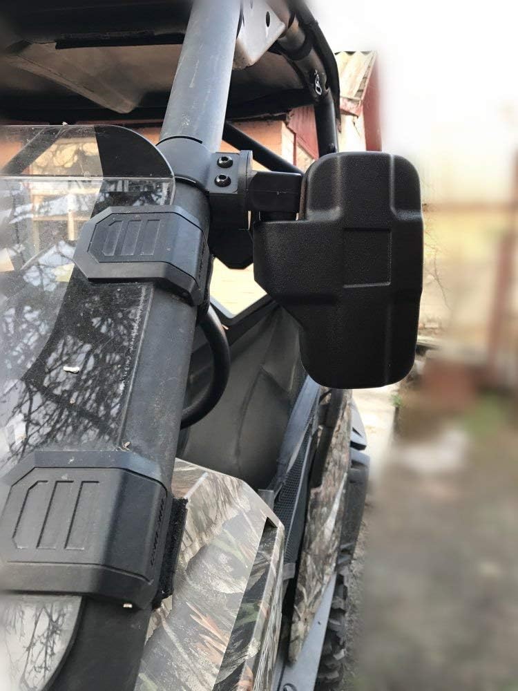 UTV Side Mirrors with 1.75" -2" Roll Bar Cage, UTV Mirrors 360 Degree Adjustable SXS Mirrors Compatible with Polaris RZR Kawasaki Teryx Mule Pioneer Yamaha Rhino YXZ - OMOTOR