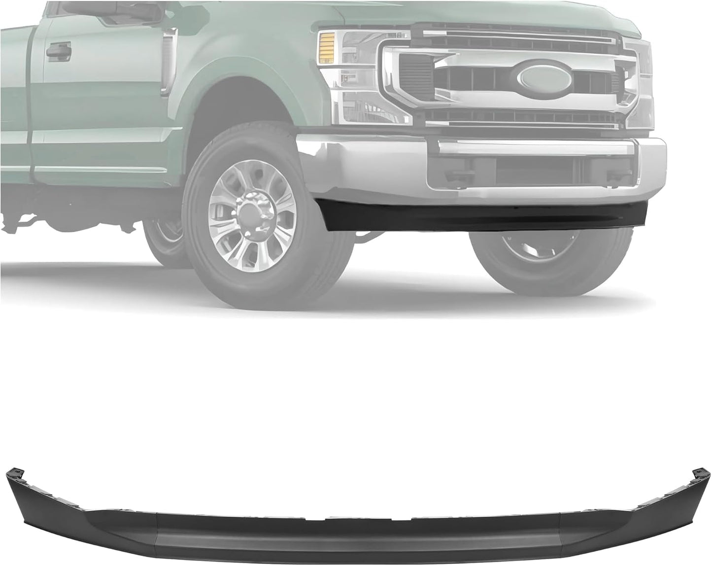 HECASA Front Lower Bumper Valance Compatible with 2020-2022 Ford F250 F350 F450 Super Duty (2WD Models) Deflector Valance Panel Air Dam Black Replacement for LC3Z-17626-BA FO1095293 LC3Z17626BA