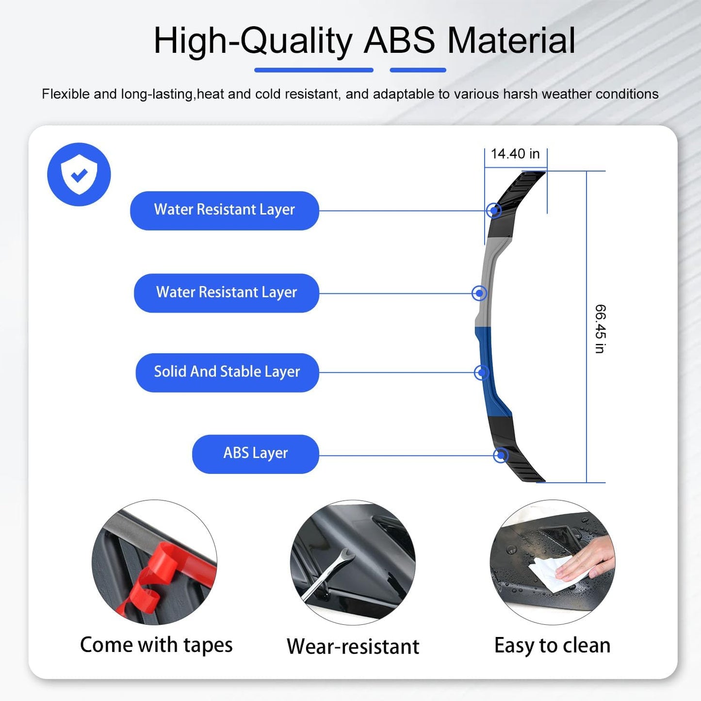 Hood Deflector Compatible with 2019-2025 Dodge Ram 1500 Hood Protector (No Rebel RHO TRX) ABS Shield Replacement for 2019-2025 Dodge Ram 1500 Accessories (Glossy Black)