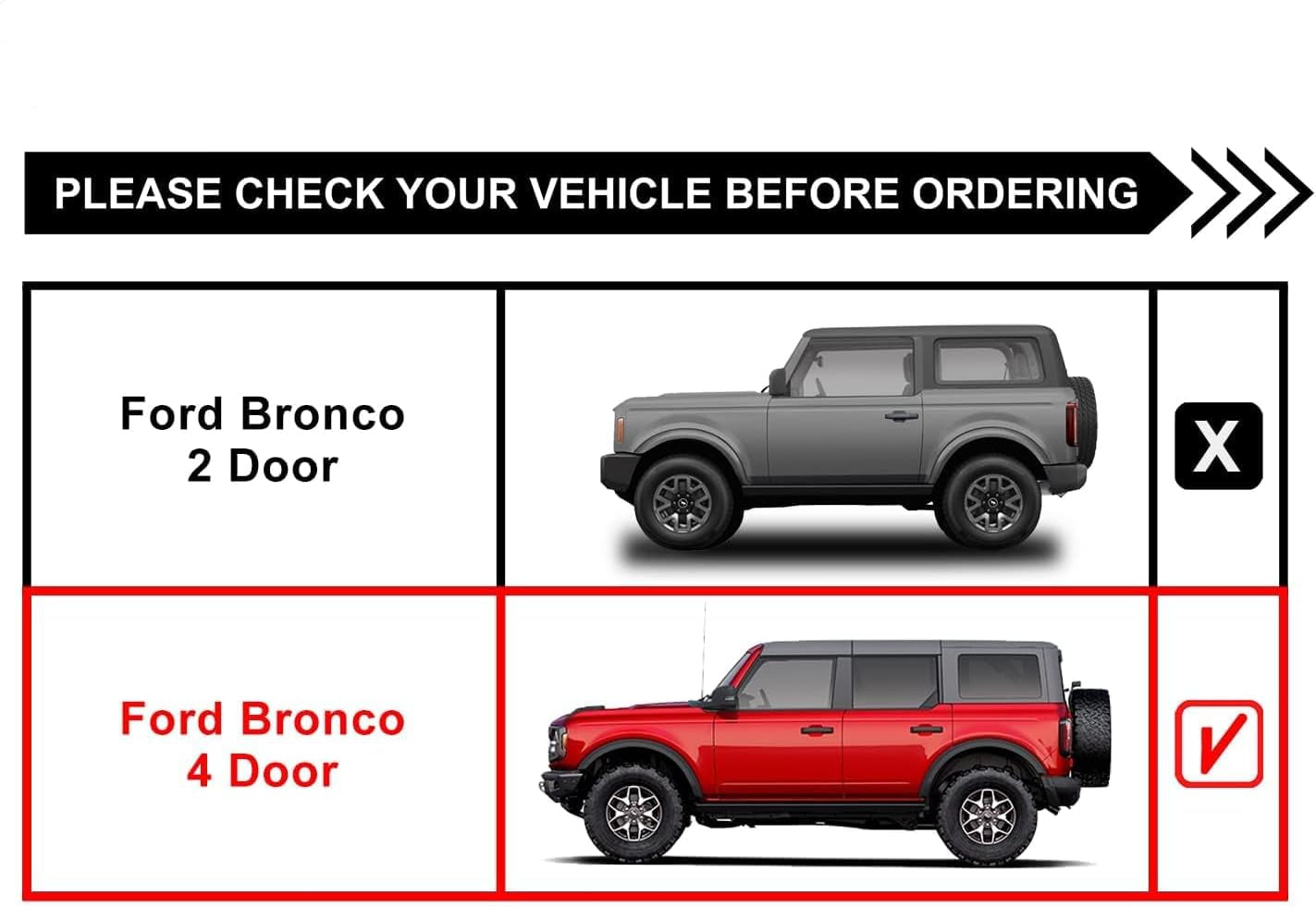 TAC 3” Texture Black Side Steps Running Boards Fit 2021-2024 Ford Bronco 4 Door (Not for Bronco Sport) SUV 3” Texture Black Side Bars Nerf Bars Off Road Accessories (2pcs)