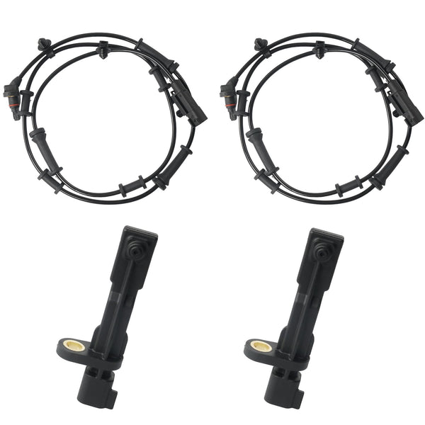 4PCS ABS Wheel Speed Sensor Front & Rear, Left & Right Compatible with 2007-2011 Jeep Wrangler 3.8L, 2012-2017 Jeep Wrangler 3.6L Replace 68003281AA, 68003281AB, 52125003AD, 52125003AB, 52125003AC