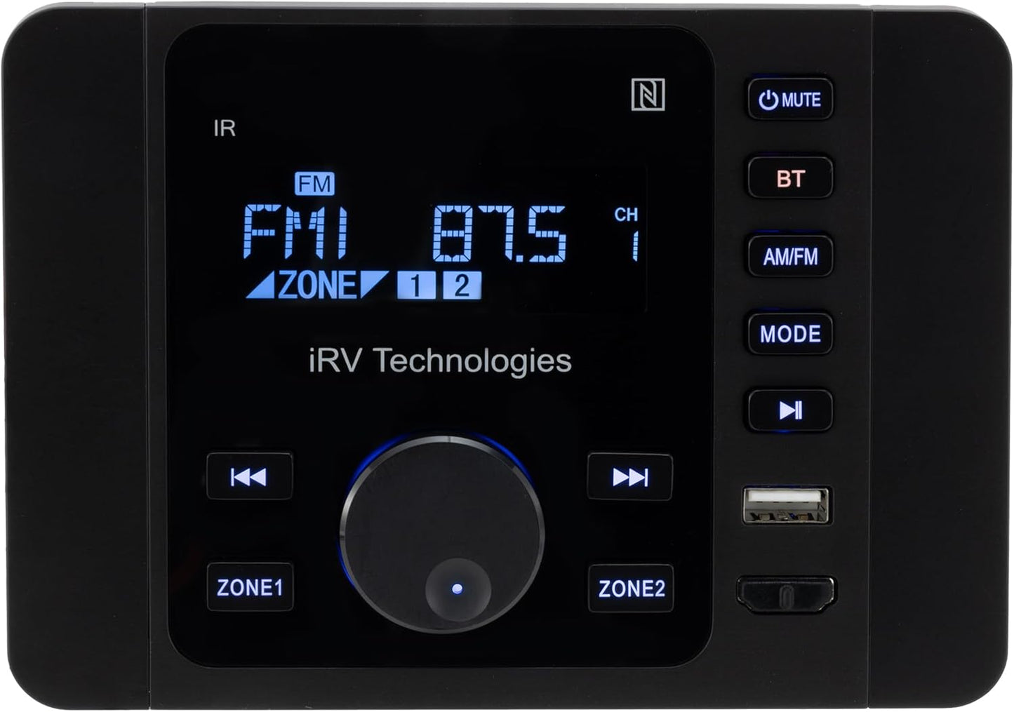IRV 37 RV Mechless Stereo Unit AM/FM Radio/Bluetooth | Remote Included | LCD Display | Clock