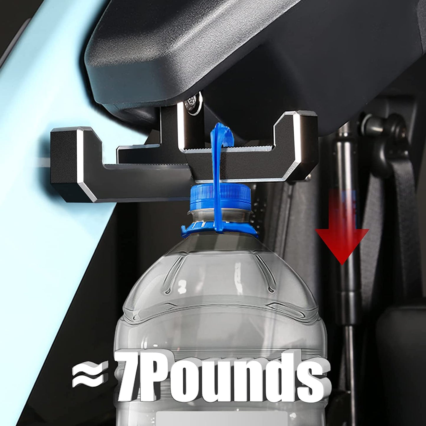 Aluminum Trunk Grocery Bag Hooks for Ford Bronco Accessories 2021 2022 2023 4-Door Black Interior Organizer (T+J-Shaped) - OMOTOR
