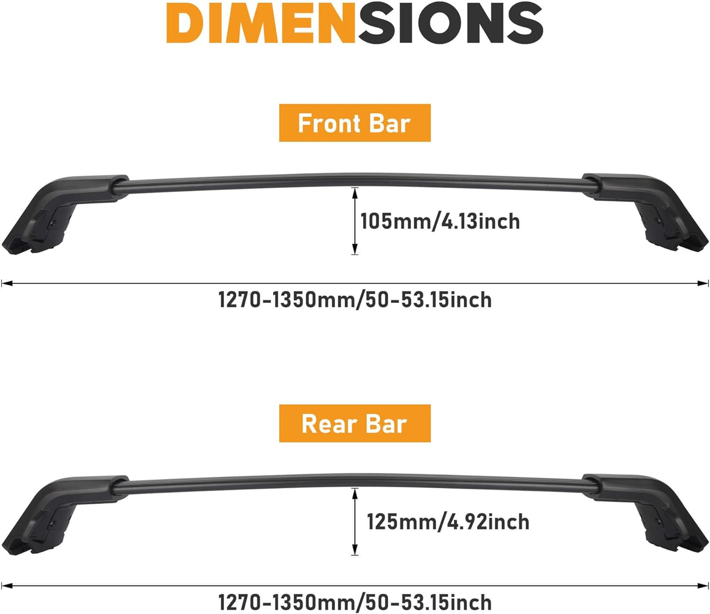Roof Rack Cross Bar Rail Compatible with 2021 2022 2023 Chevrolet Tahoe Suburban GMC Yukon XL Cadillac Escalade ESV Cargo Racks Rooftop Luggage Canoe Kayak Carrier Rack - OMOTOR