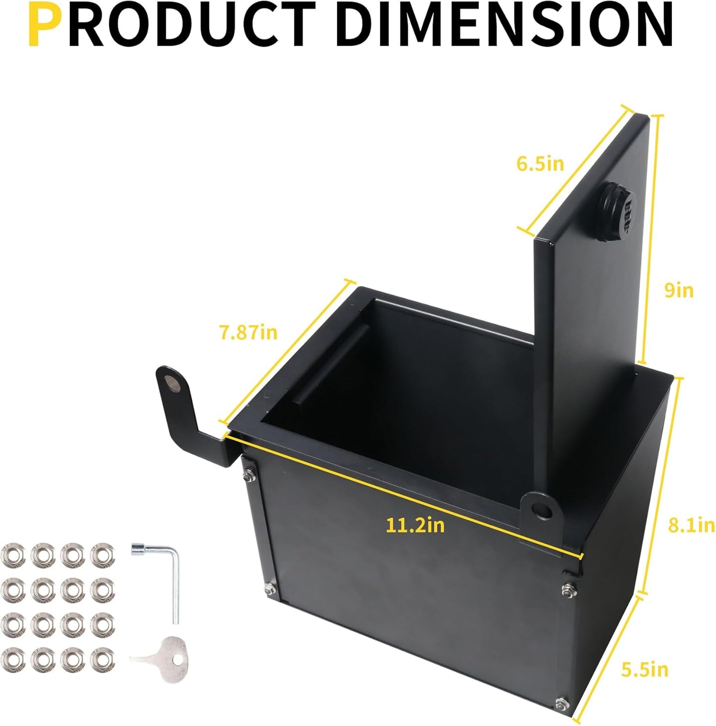 Under Seat Storage Lock Box Gun Safe Compatible with 2018-2024 2025 Jeep Wrangler JL 4 Door 4XE Interior Accessories Passenger Side Rear Underseat Security Organizer Vault Tray Black