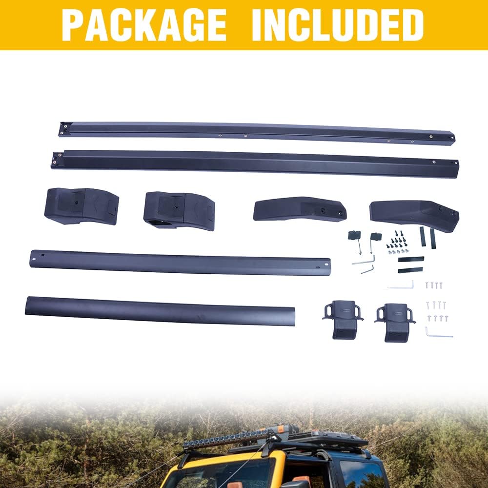 4PCS Roof Rack Rails Cross Bars Kit Fit for Ford Bronco Hard TOP 2Door & 4Door 2021 2022 2023 - OMOTOR