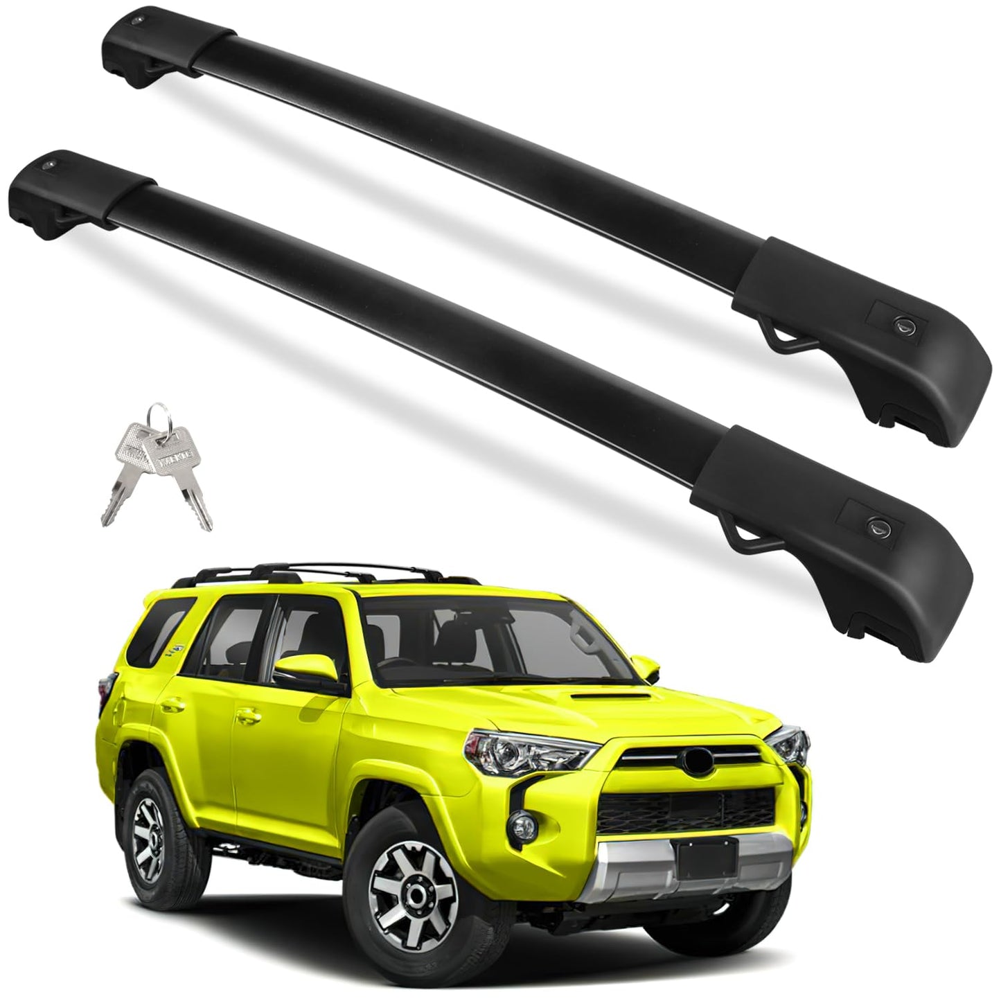 220lbs Roof Rack Cross Bars Compatible with Ford Explorer 2020-2024, Heavy Duty Aluminum Anti-Theft Lockable Metal Lock Roof Rails Crossbars Rooftop Cargo Bars Luggage Racks Carrier - OMOTOR
