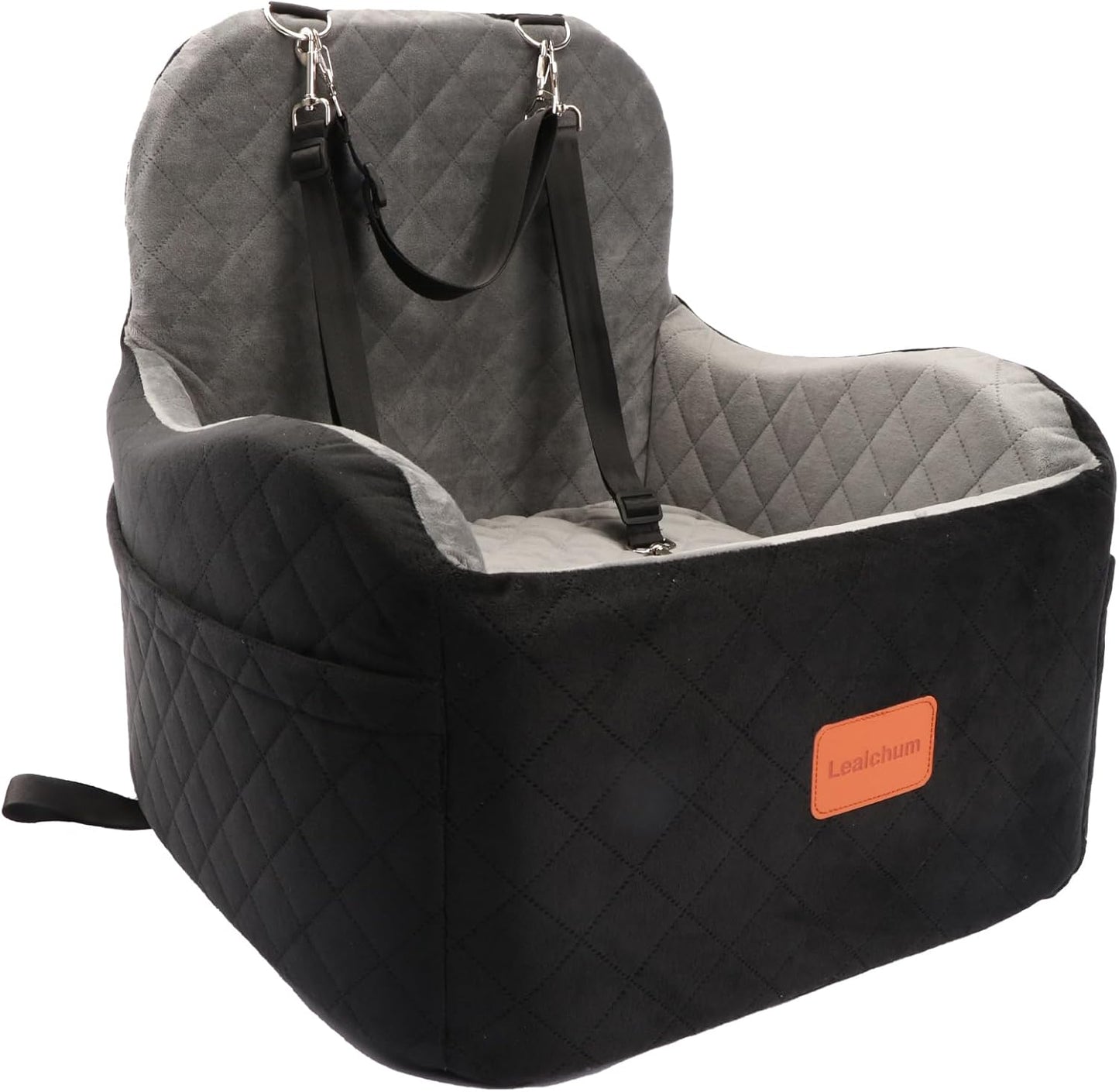 Dog Booster Car Seat for Small/Medium Dogs, Memory Foam Elevated Cushion, Fully Detachable & Washable with Safety Leashes, Fits All Car Seats & SUV - OMOTOR