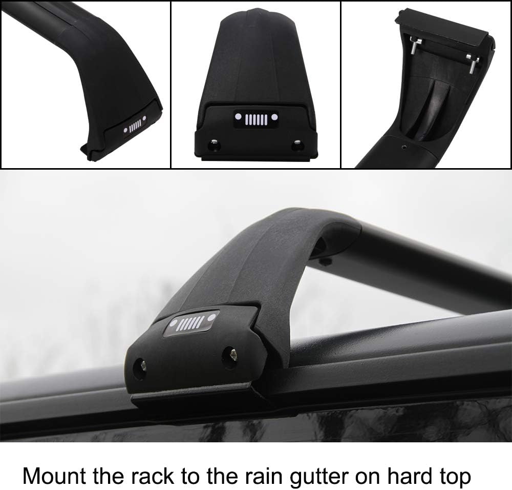 Snailfly Black Luggage Roof Rack Fit for 2007-2025 Jeep Wrangler JK JL Gladiator JT 2&4 Door Cross Bars