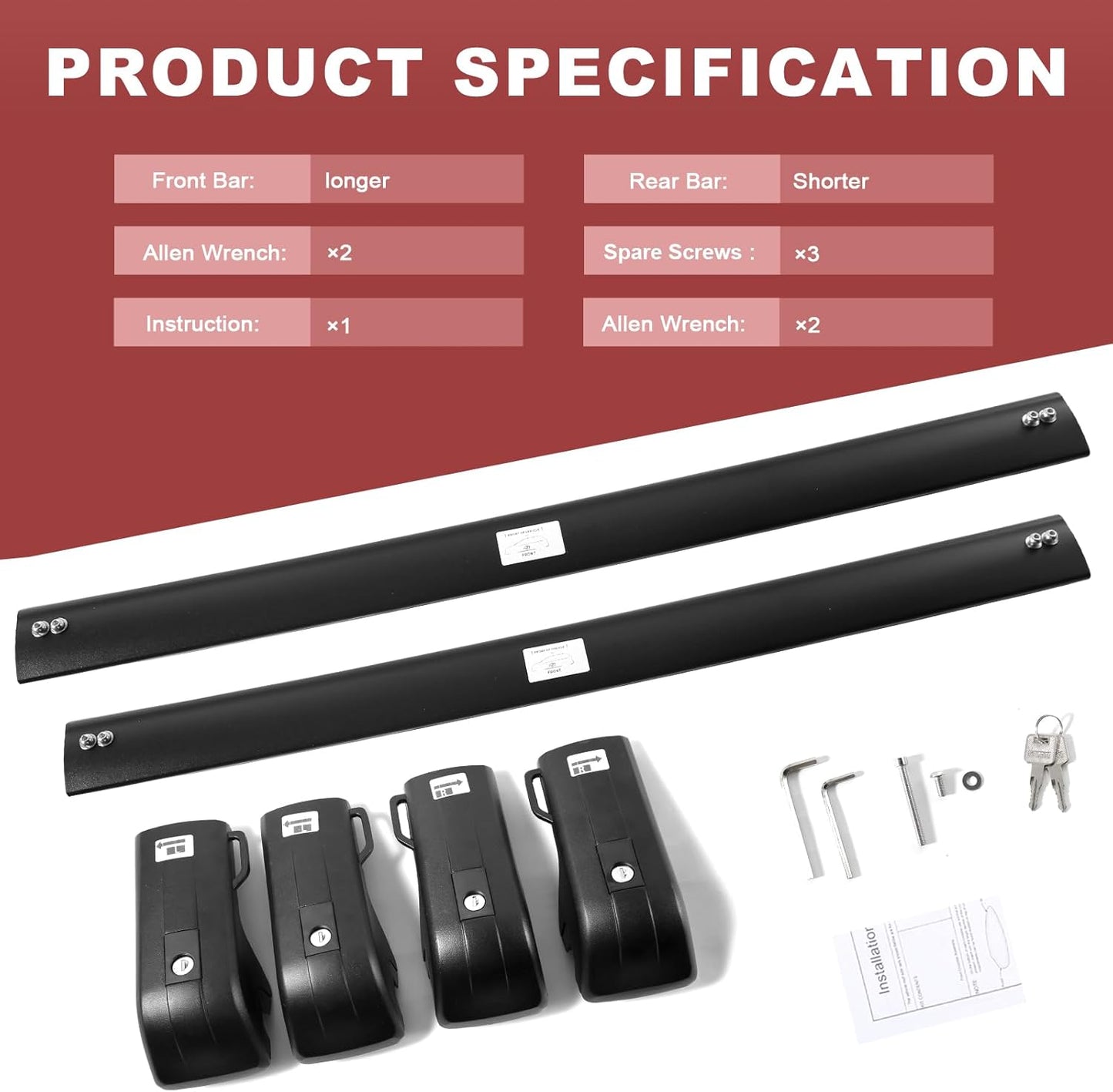 260lbs Roof Rack Cross Bars Compatible with Ford Explorer 2020 2021 2022 2023 2024, Heavy Duty Anti-Theft Lockable Aluminum Roof Rails Crossbars Rooftop Cargo Basket Carrier Luggage - OMOTOR