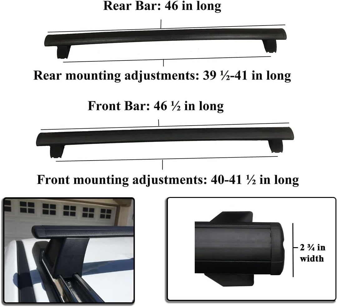 Crossbars Roof Racks Luggage Racks Replacement for 2011-2021 Jeep Grand Cherokee with Grooved Metal Roof Side Rails - OMOTOR