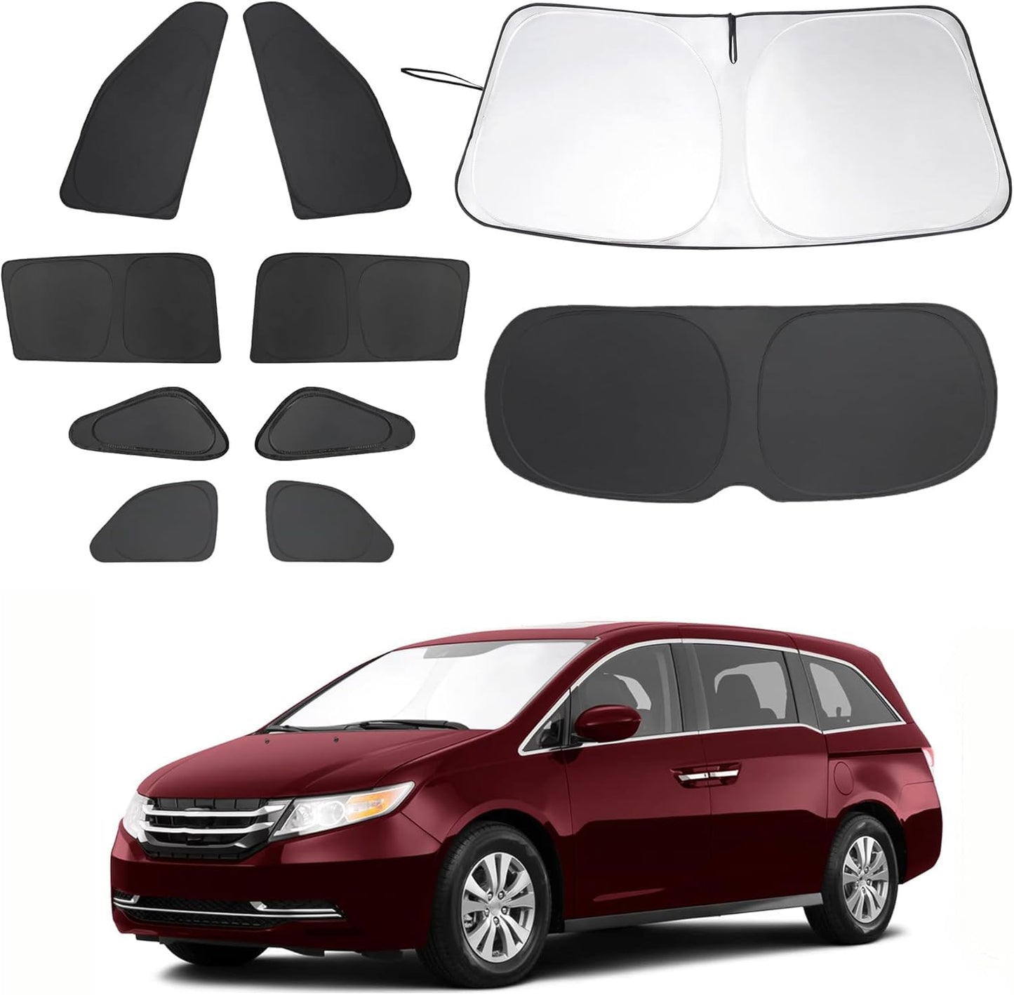 5PCS Windshield Sun Shade Custom Fit for 2021-2024 2025 Ford Bronco Accessories(Not for Bronco Sport) Foldable Sunshade Side Rear Window Shade Cover Full Set Privacy Protection