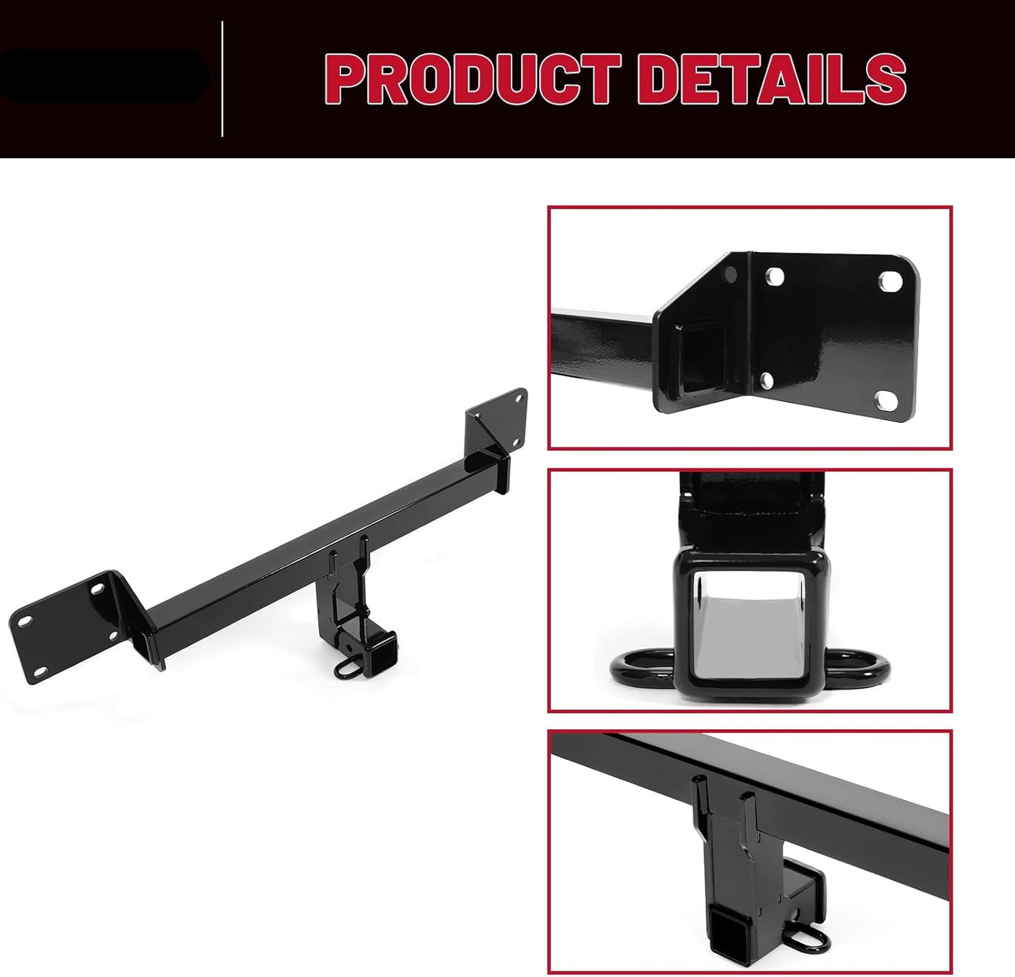 HECASA 2" Class 3 Trailer Hitch Receiver Compatible with 2021-2022 Ford Bronco Sport Except First Edition Steel Powder Coated