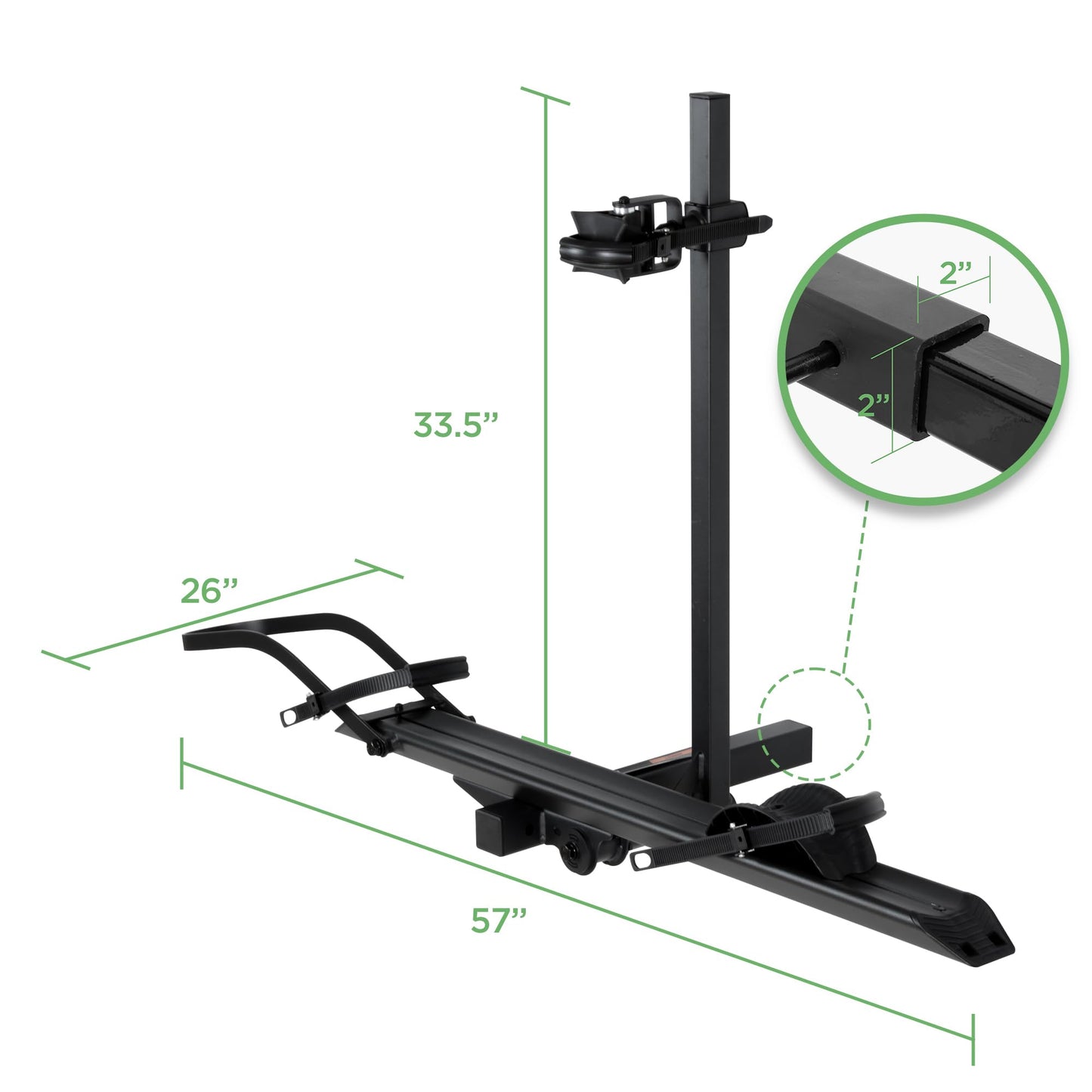 Aluminum Rack for Bicycles and Electric Bikes fits Car SUV Van RV and Trailer with 2" Receiver