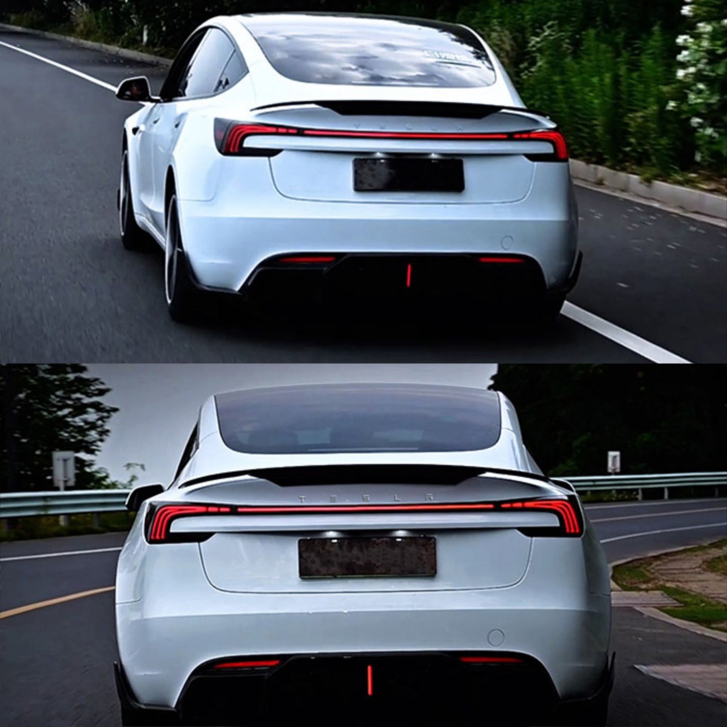 Black ABS Rear Trunk Light Blade Spanning Tail Light Fits For Tesla Model 3 Highland