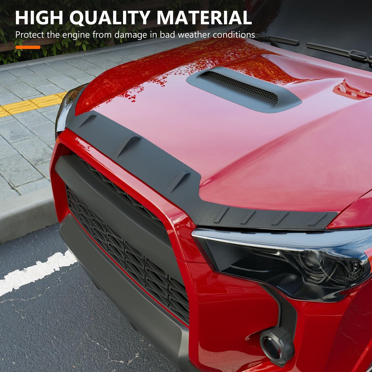 powoq Hood Deflector Compatible with 2010-2024 Toyota 4Runner Hood Protector Shield TPE Deflector Replacement for 2010-2024 Toyota 4Runner Accessories