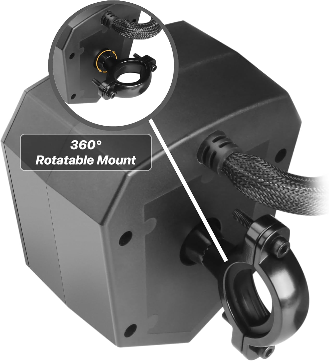 All-in-One Built-in Amplifier Waterproof 6" Full Range Bluetooth ATV RZR UTV Stereo 4 Speakers Audio Amp System,1.5 to 2" Rollcage Bar Mount Polaris 4 Wheeler Can-Am FM Radio USB - OMOTOR