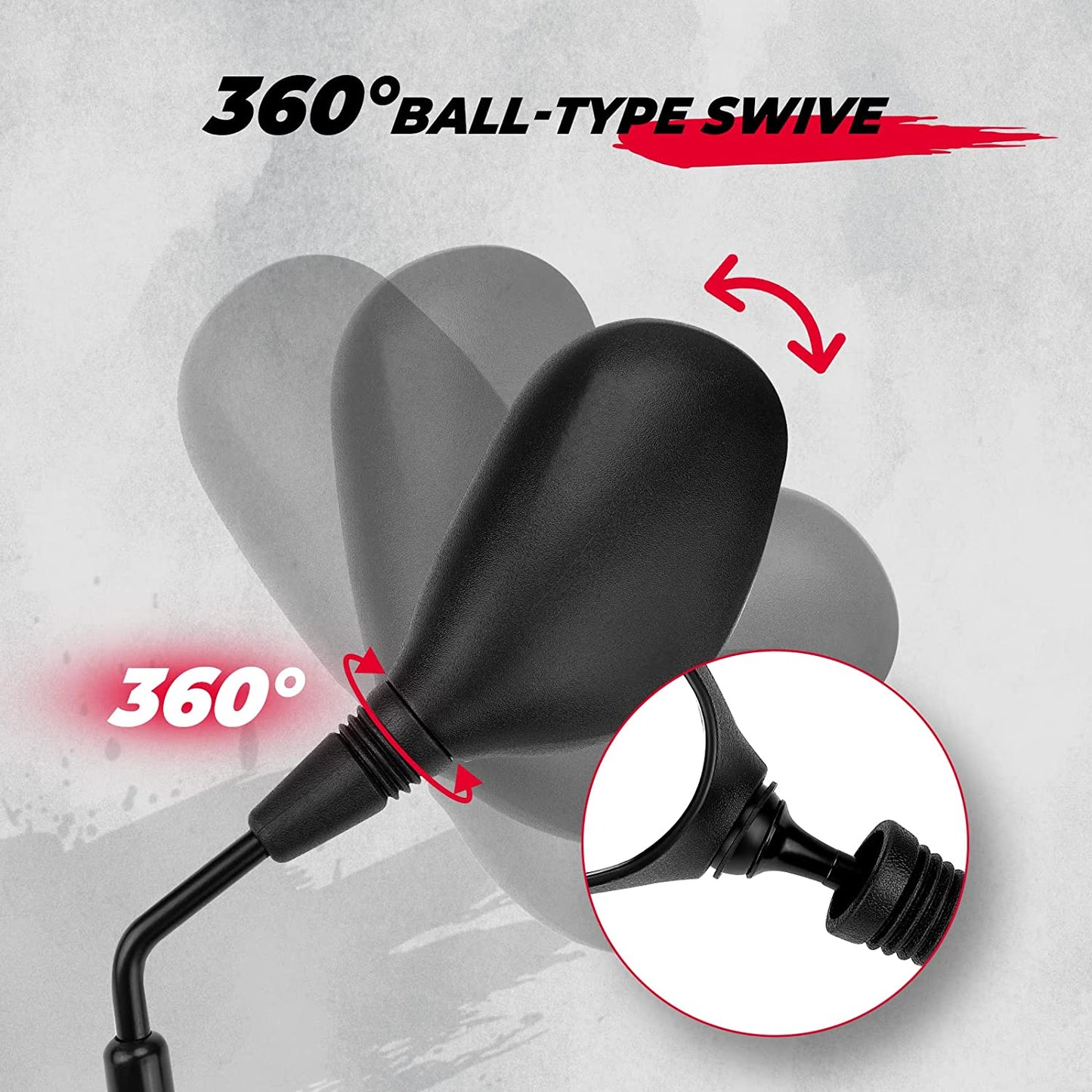 ATV Mirrors, 8MM10MM Motorcycle Mirrors for Handlebar ATV Accessories Compatible with Scooter Snowmobile Mope, 360 Degrees Ball-Type Adjustment - OMOTOR