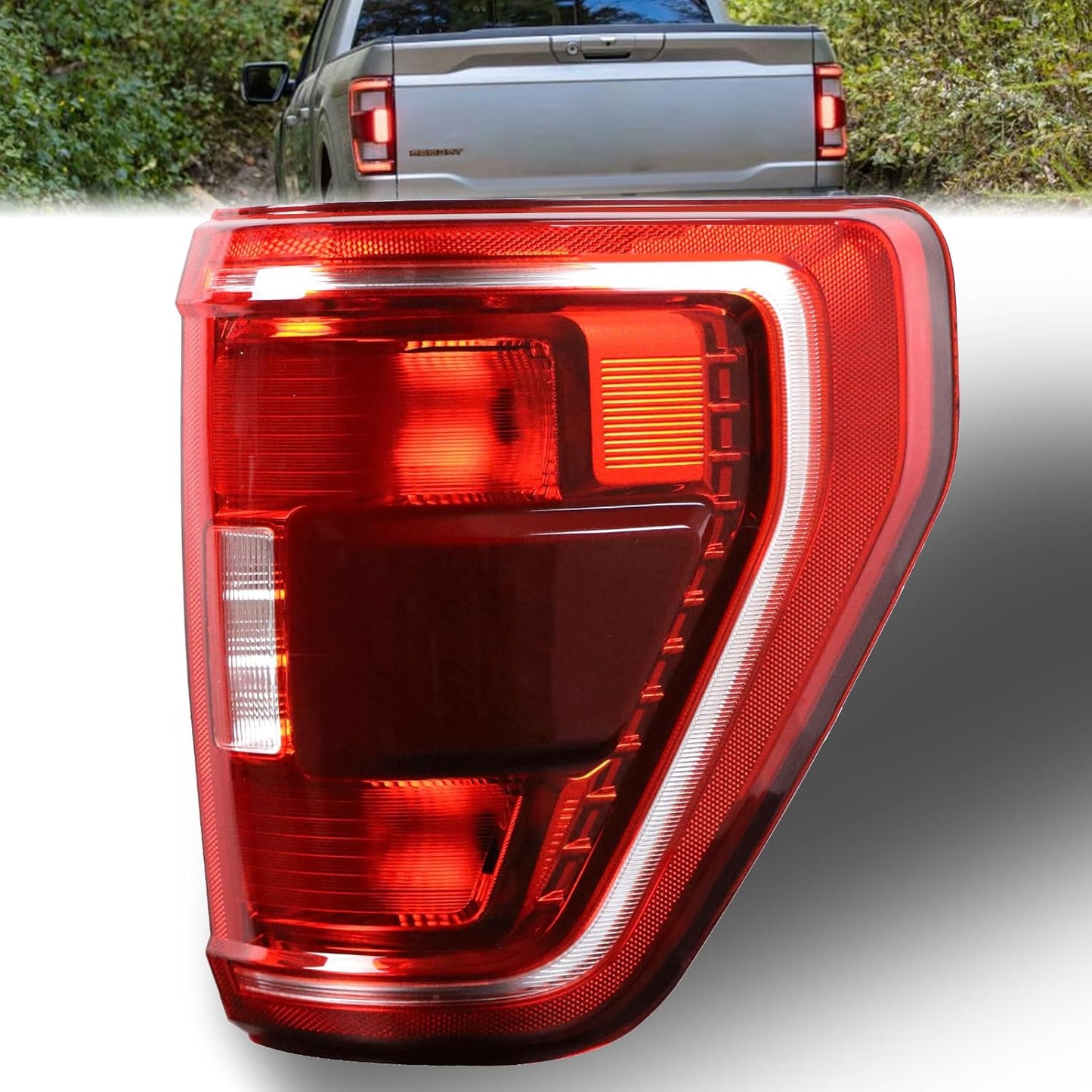 Tail Light Assembly with Blind Spot & Brake Lamp for 2021-2023 Ford F-150 – LED/Halogen, Left/Right Side (Module Not Included) - OMOTOR