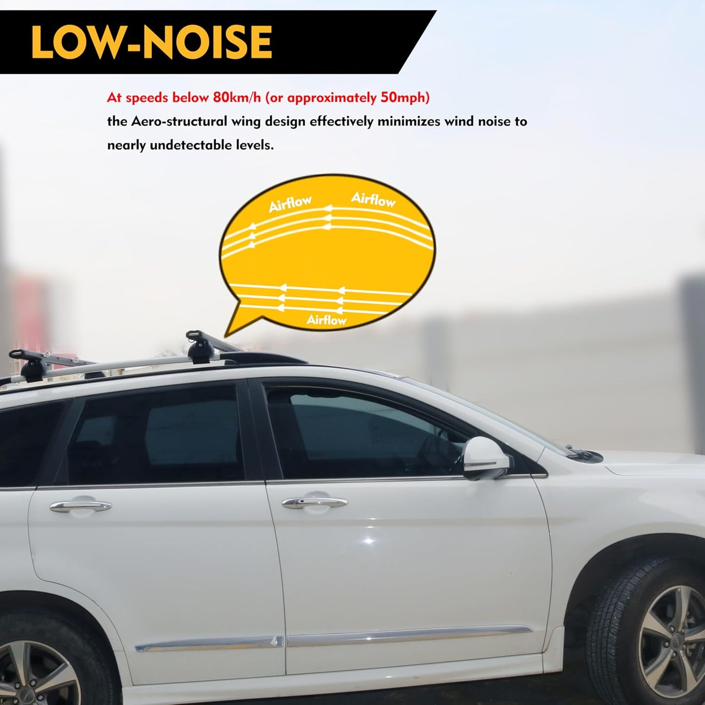 Adjustable Roof Rack Cross Bars, 53 Inches Heavy Duty 180 lbs Aluminum Roof Rack with Raised Side Rail Gap Compatible with Toyota Rav4 Jeep SUVs