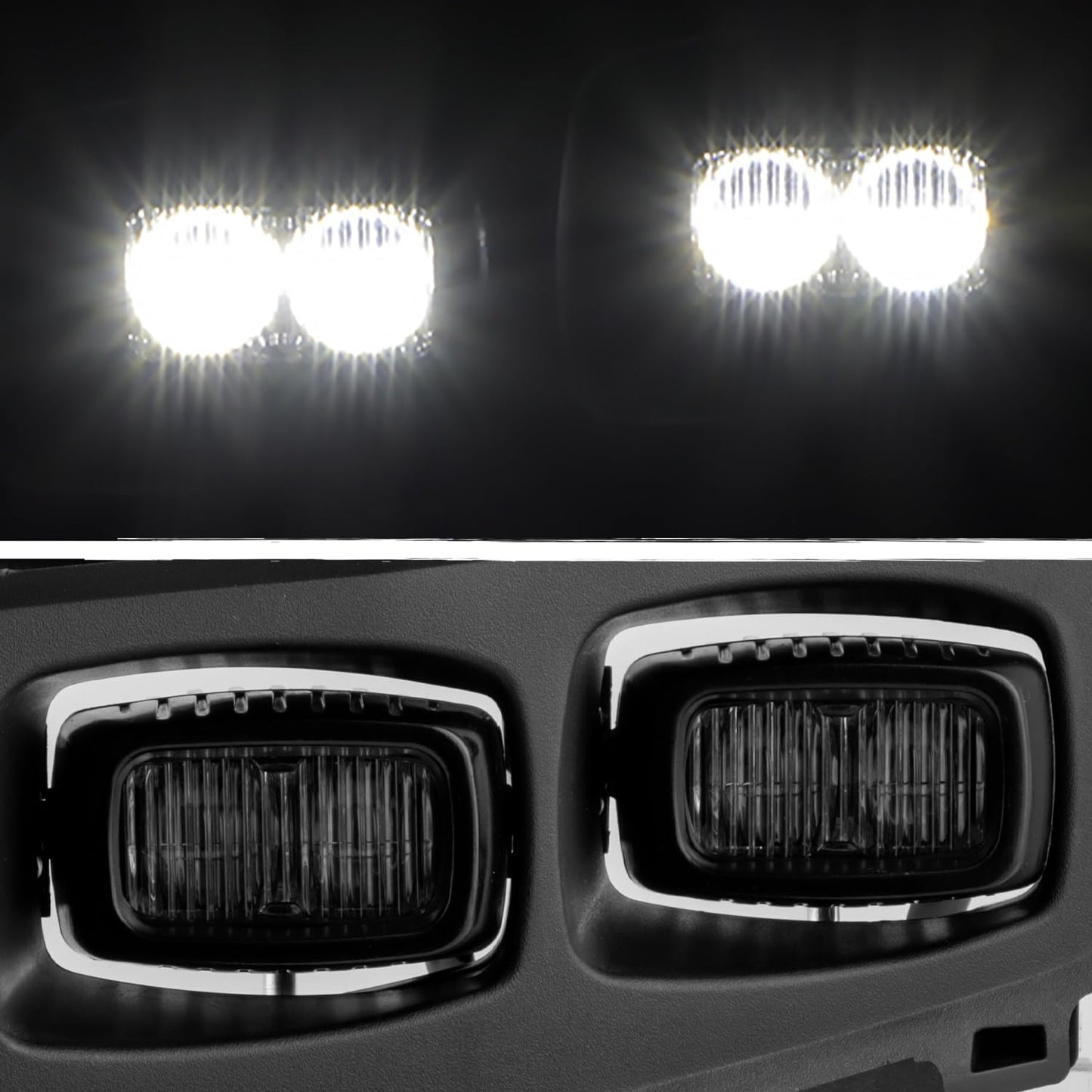 AKKON -Fits 2021-2025 Ford F150 Raptor LED Driving Bumper Fog Lights Pair Left+Right w/Wire Harness Bracket Power Switch