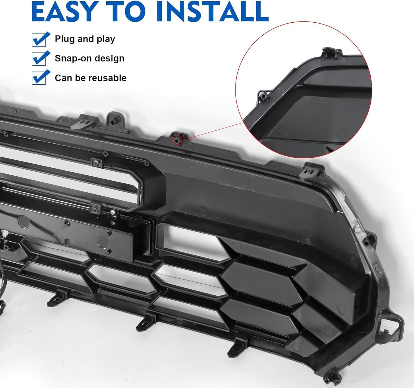 2024 Tacoma Grill Front Hollow Grill Compatible with 2024 2025 Tacoma, tacoma 2024 2025 Matte Black ABS grille, tacoma grill with LED Light
